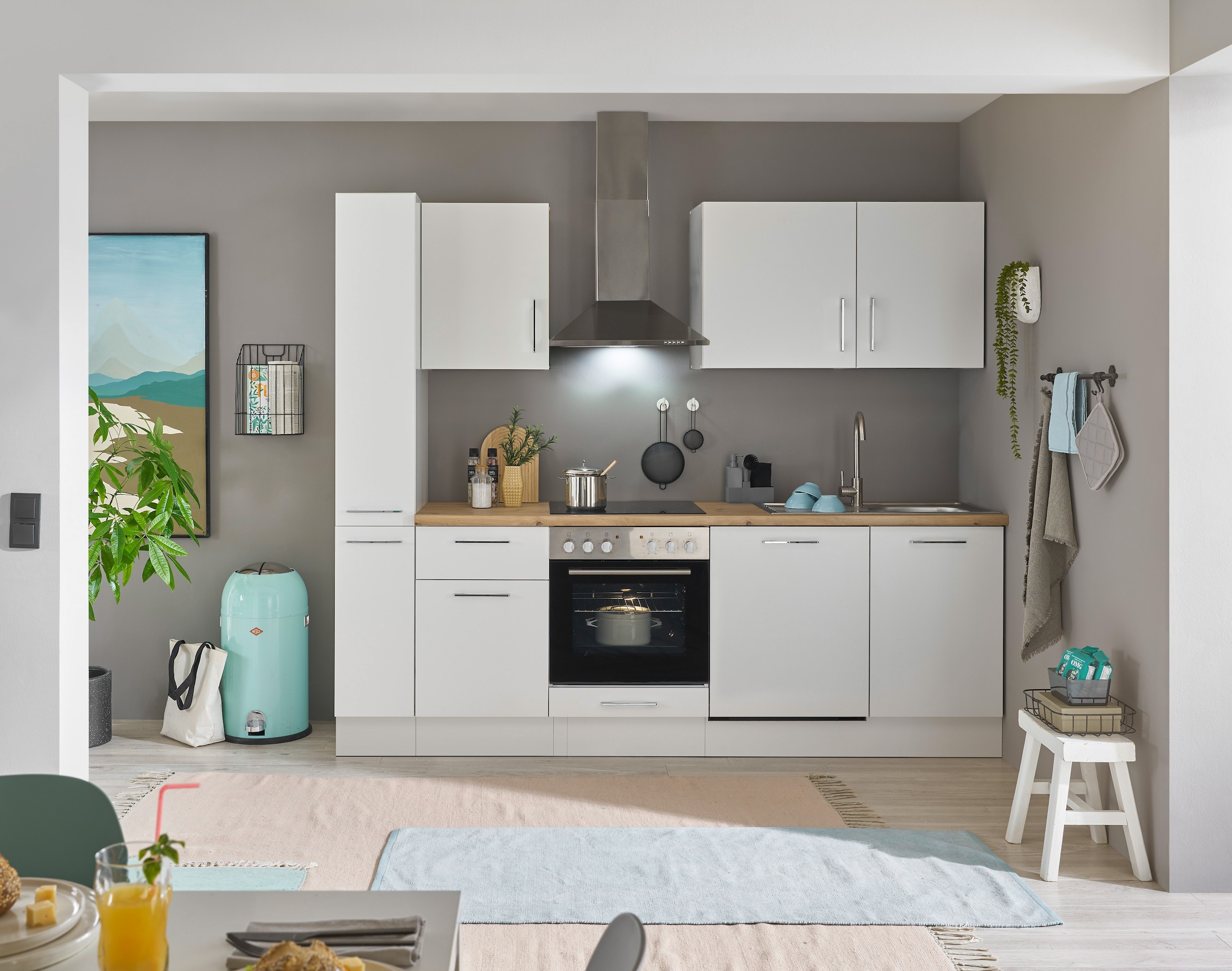 BASIC by Balculina Küchenzeile »Turin«, Breite 250 cm, wahlweise mit E-Geräten