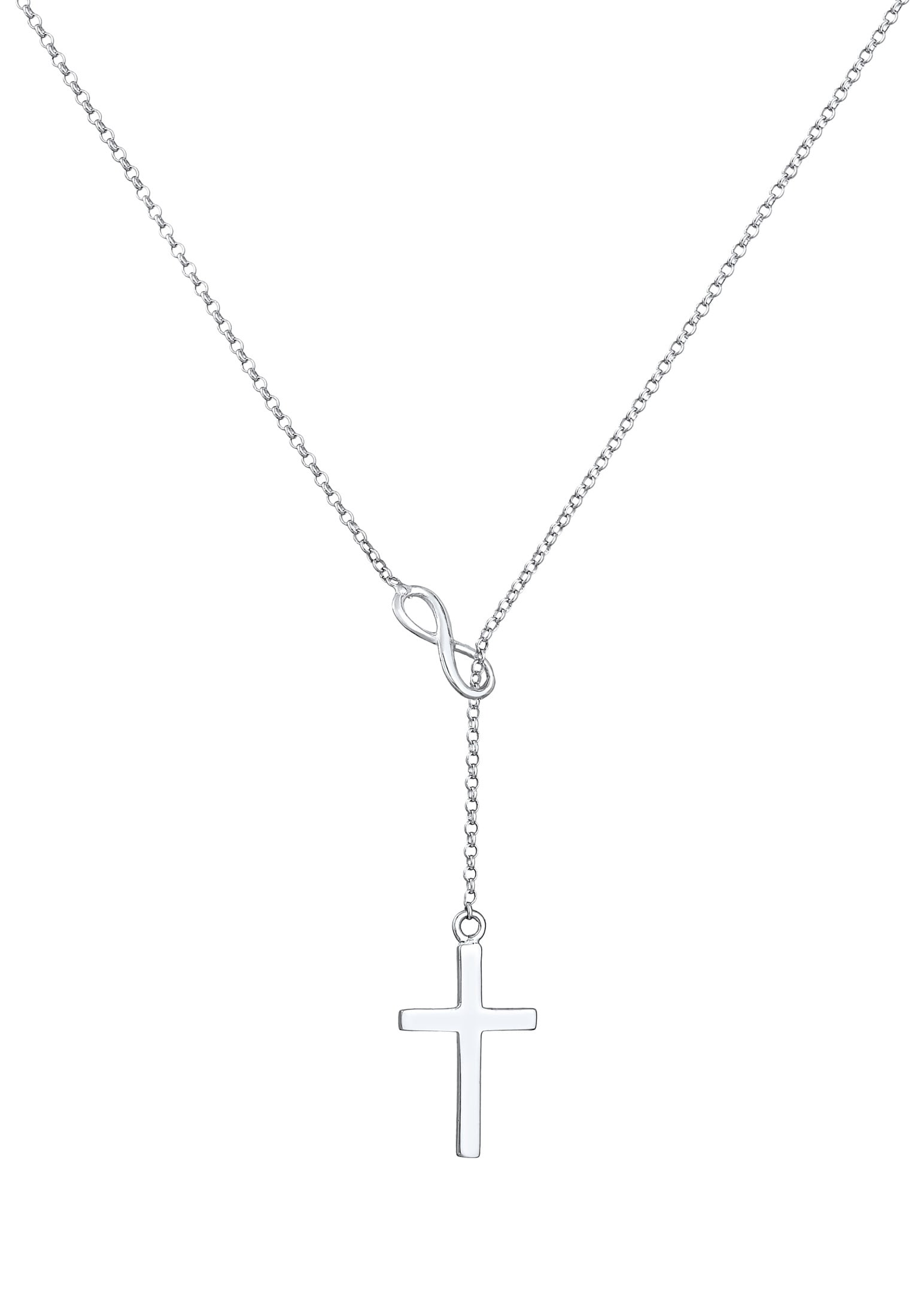 Elli Y-Kette »Halskette Y-Kette mit Kreuz und Infinity Symbol 925 Silber«