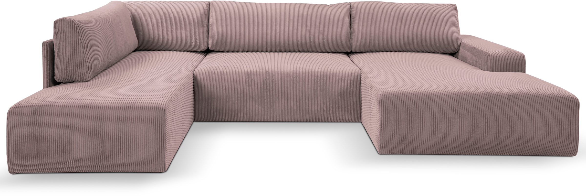 WERK2 Wohnlandschaft »Rotterdam 325 cm breit mit Bett und Bettkasten, viel Platz« Cord, U-Form, XXL, Schlaffunktion, Bettkasten