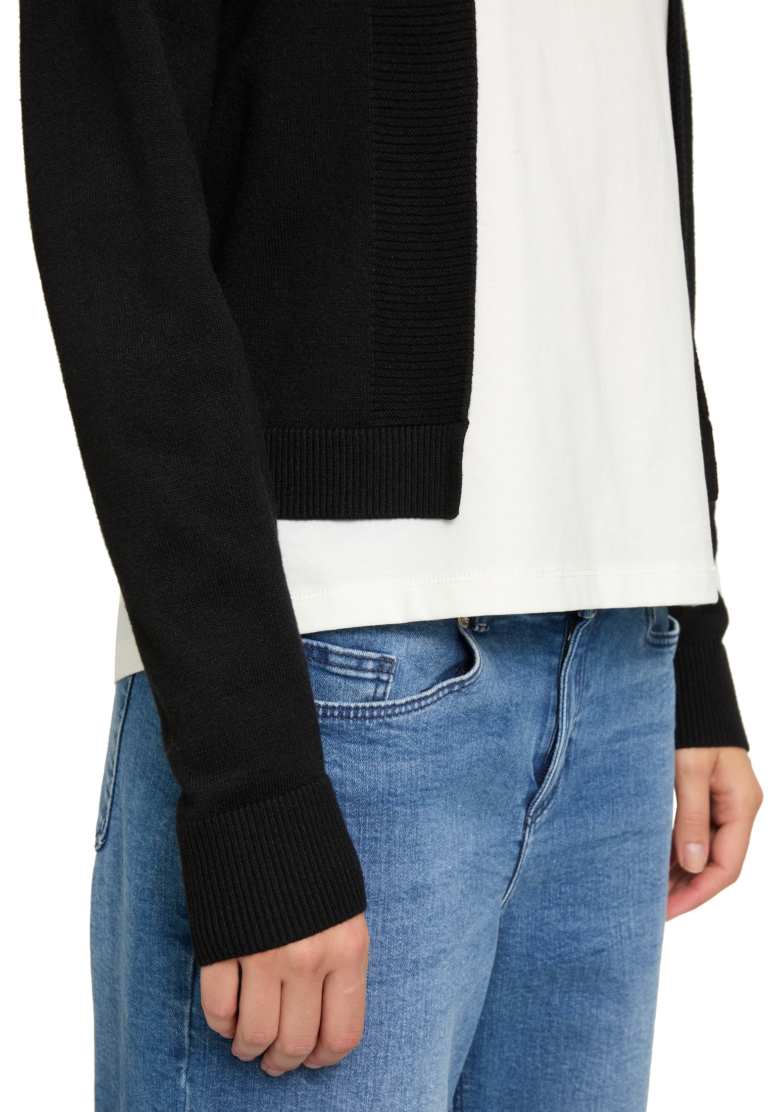 Cartoon Strickjacke »Basic-Strickjacke mit Rippbündchen«