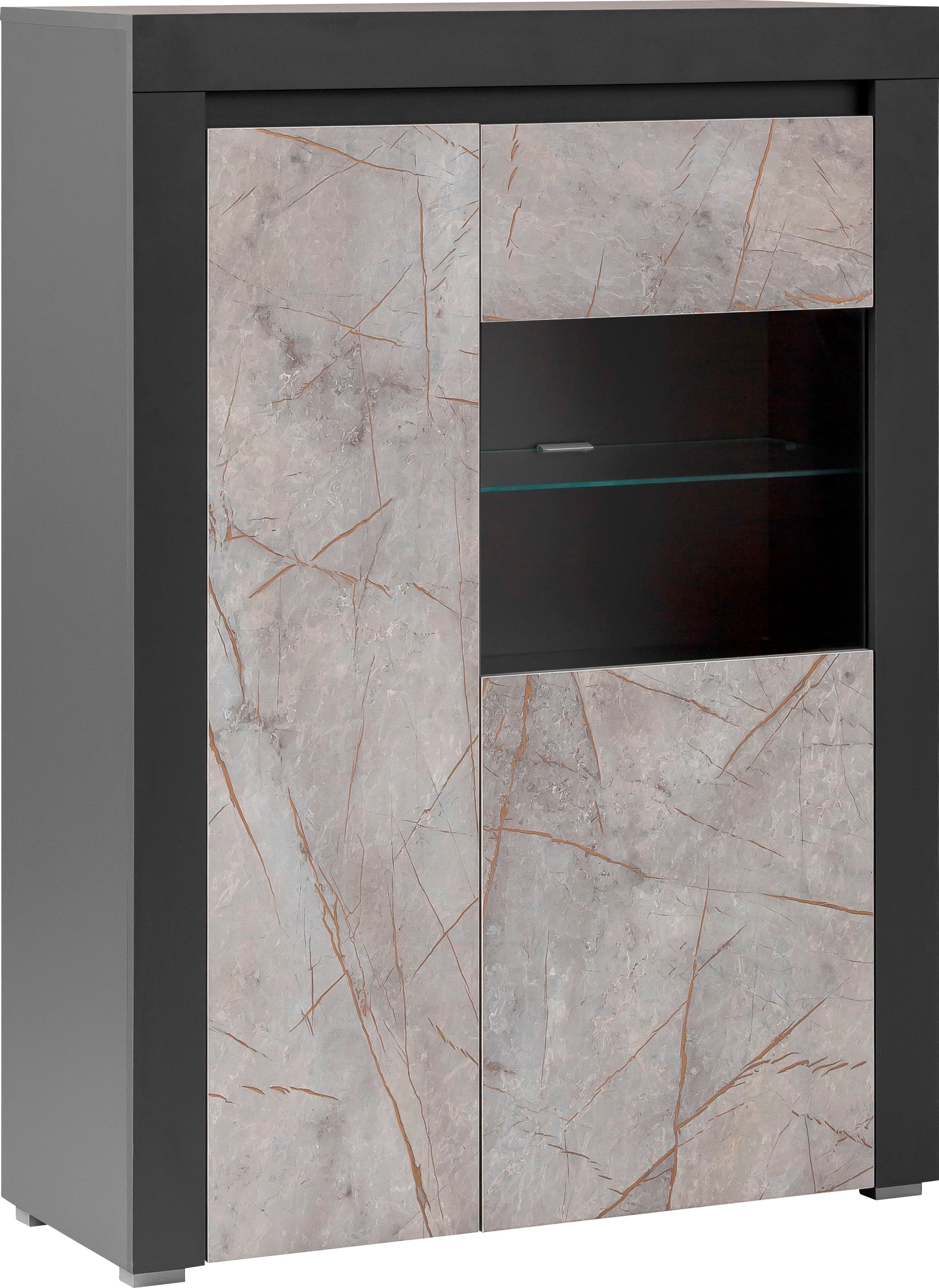 Home affaire Vitrine »Stone Marble«, mit einem edlen Marmor-Optik Dekor, Breite  95 cm bequem bestellen