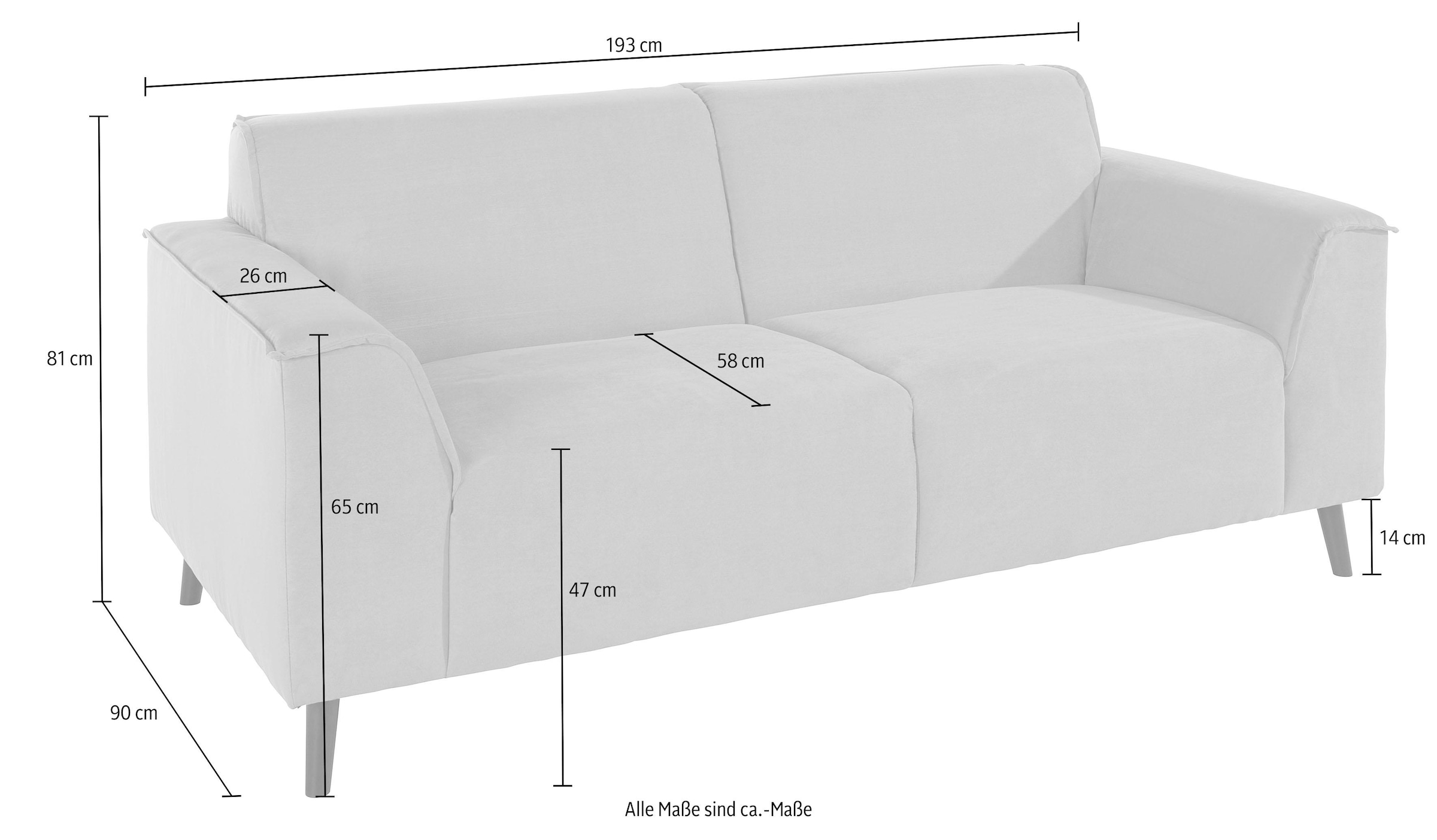 DOMO collection 2,5-Sitzer »Amora«, inklusive komfortablen Federkerns