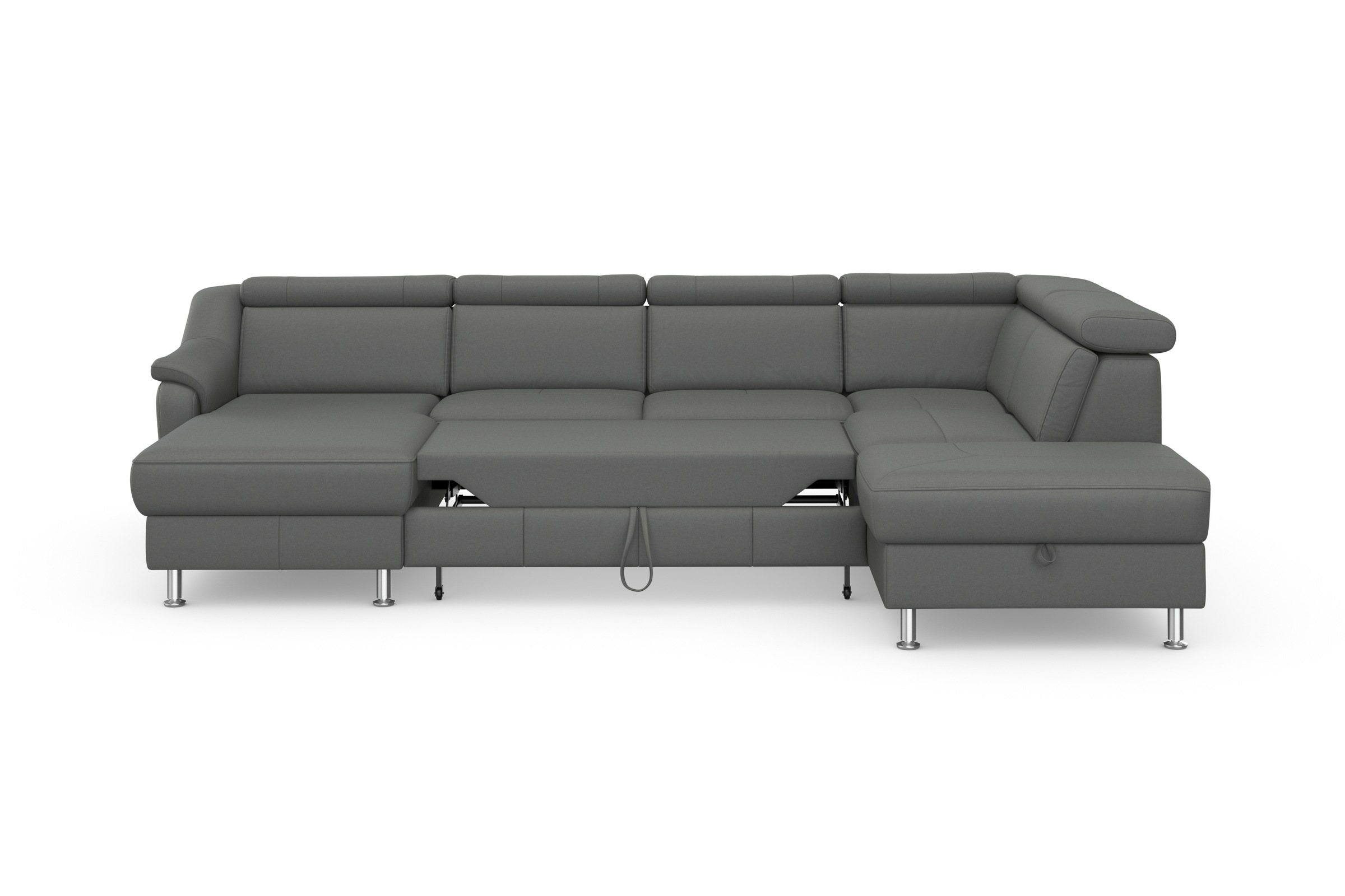 sit&more Wohnlandschaft »Freetown U-Form«, Kopfteilverstellung und Federkern, wahlweise mit Bettfunktion