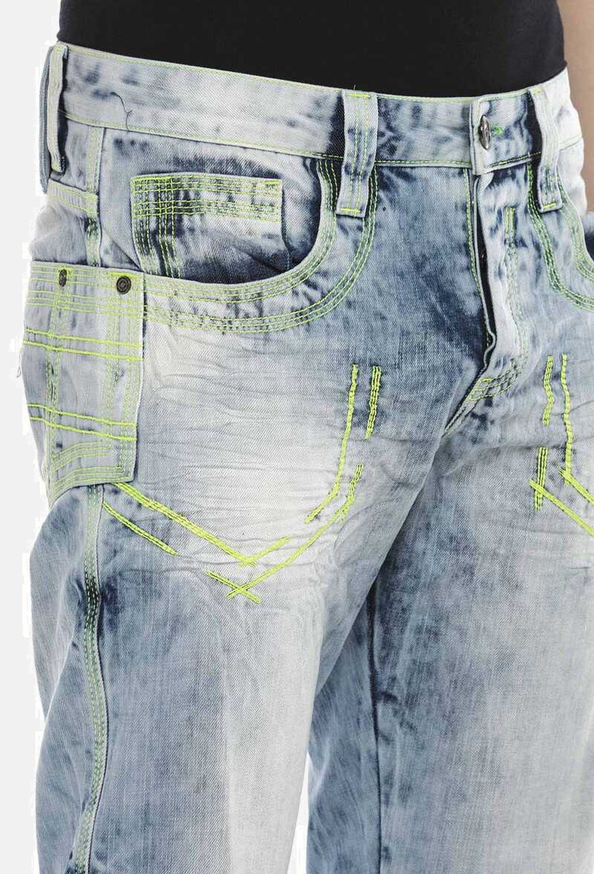 Cipo & Baxx Regular-fit-Jeans »Cipo & Baxx Jeans DENIM« bequeme Jeans mit heller Waschung, CD596