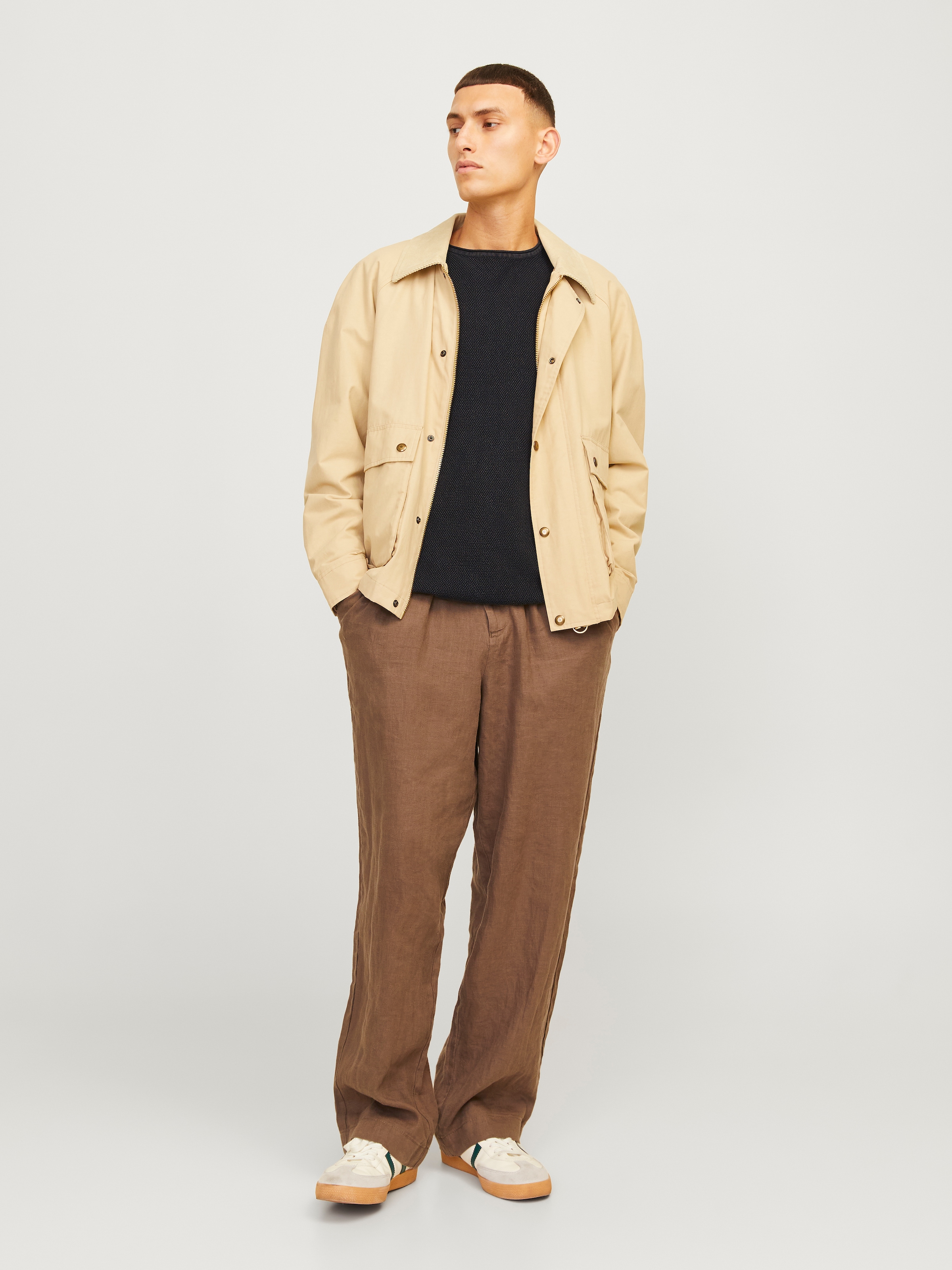 Jack & Jones Rundhalspullover »JJDEAN KNIT CREW NECK AW24«, in gewaschener Optik
