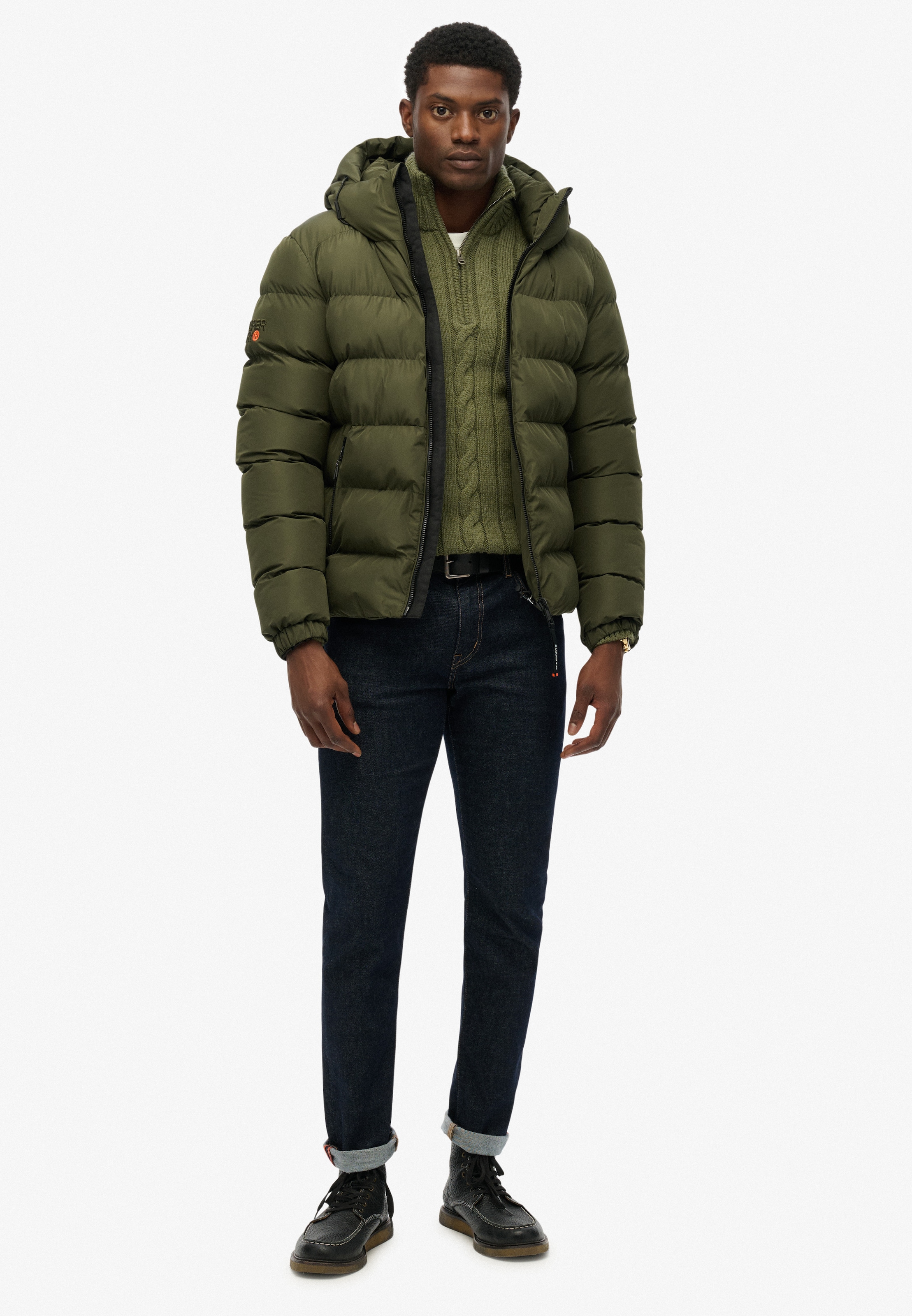 Superdry Steppjacke »HOODED SPORTS PUFFER JACKET«, mit Kapuze