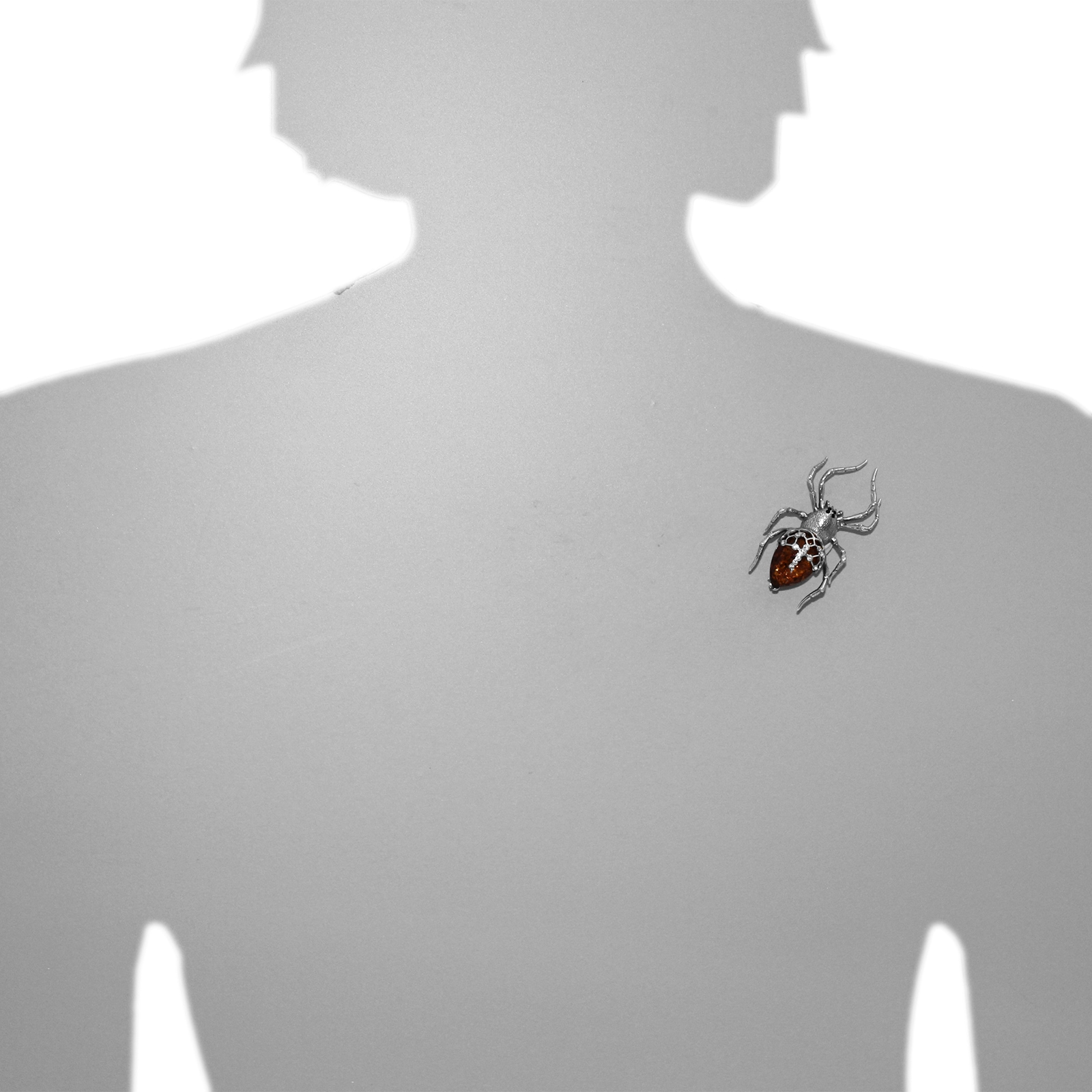 OSTSEE-SCHMUCK Brosche »- Spinne - Silber 925/000 - Bernstein&Schmuckstein«