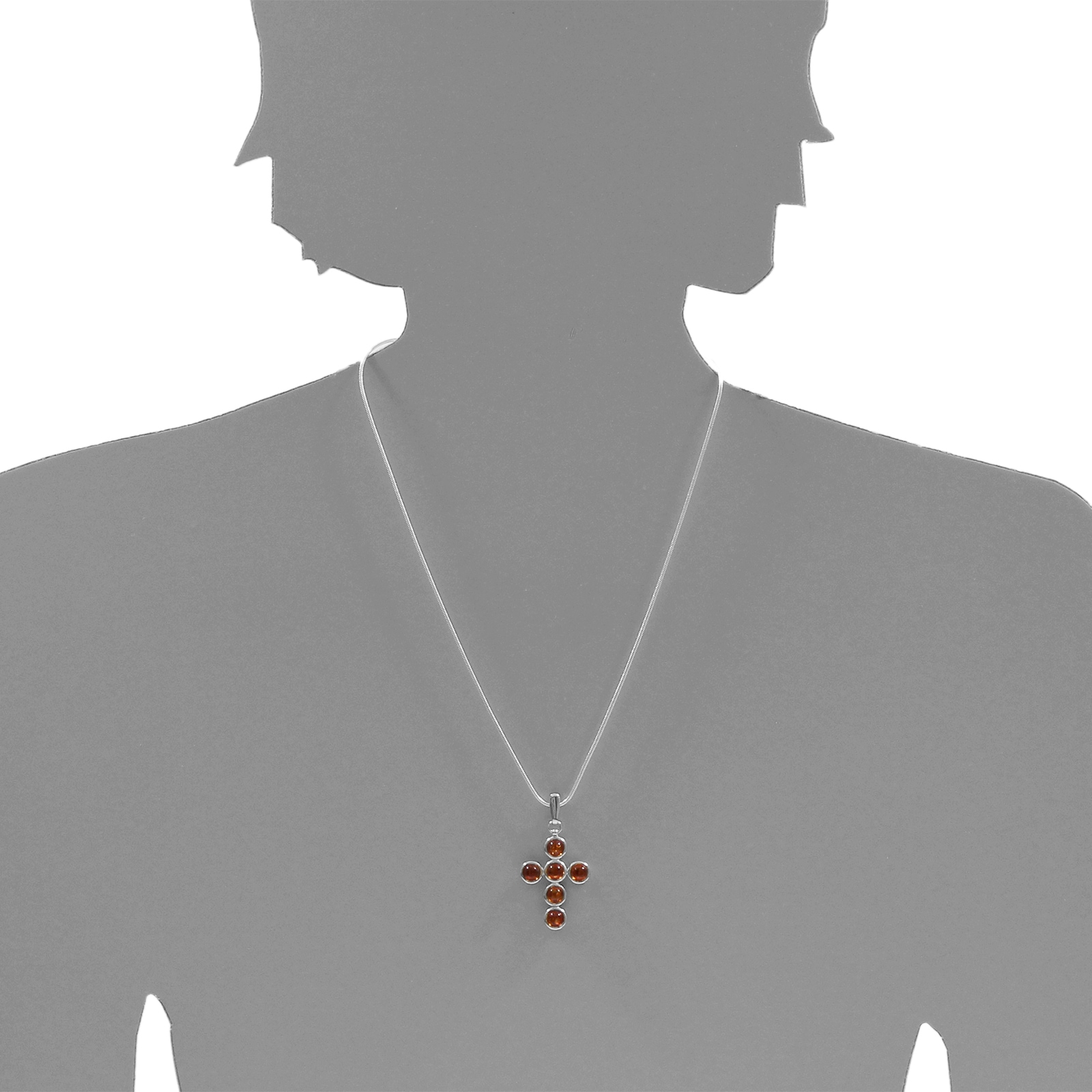 OSTSEE-SCHMUCK Kettenanhänger »- Kreuz - Silber 925/000 - Bernstein«