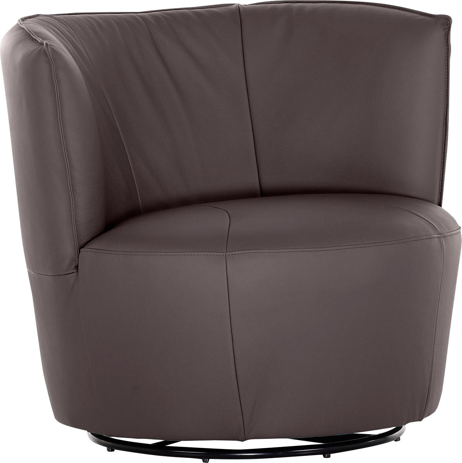 Home affaire Drehsessel »Lumber« 360° drehbar in toller Lederqualität, Drehteller aus Metall