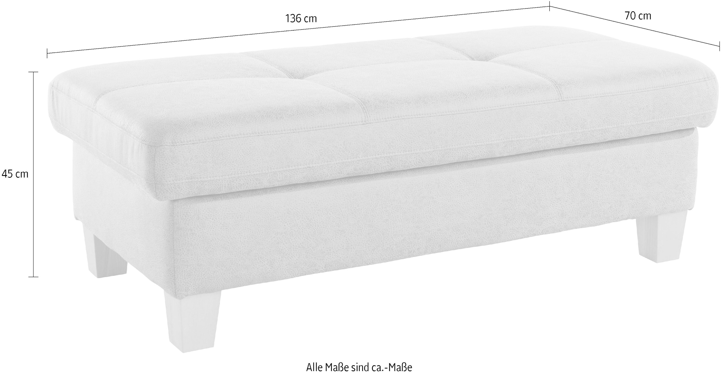 exxpo - sofa fashion Hocker »Enya Bankhocker mit Staufach unter der Sitzfläche« schöne Detailverarbeitung