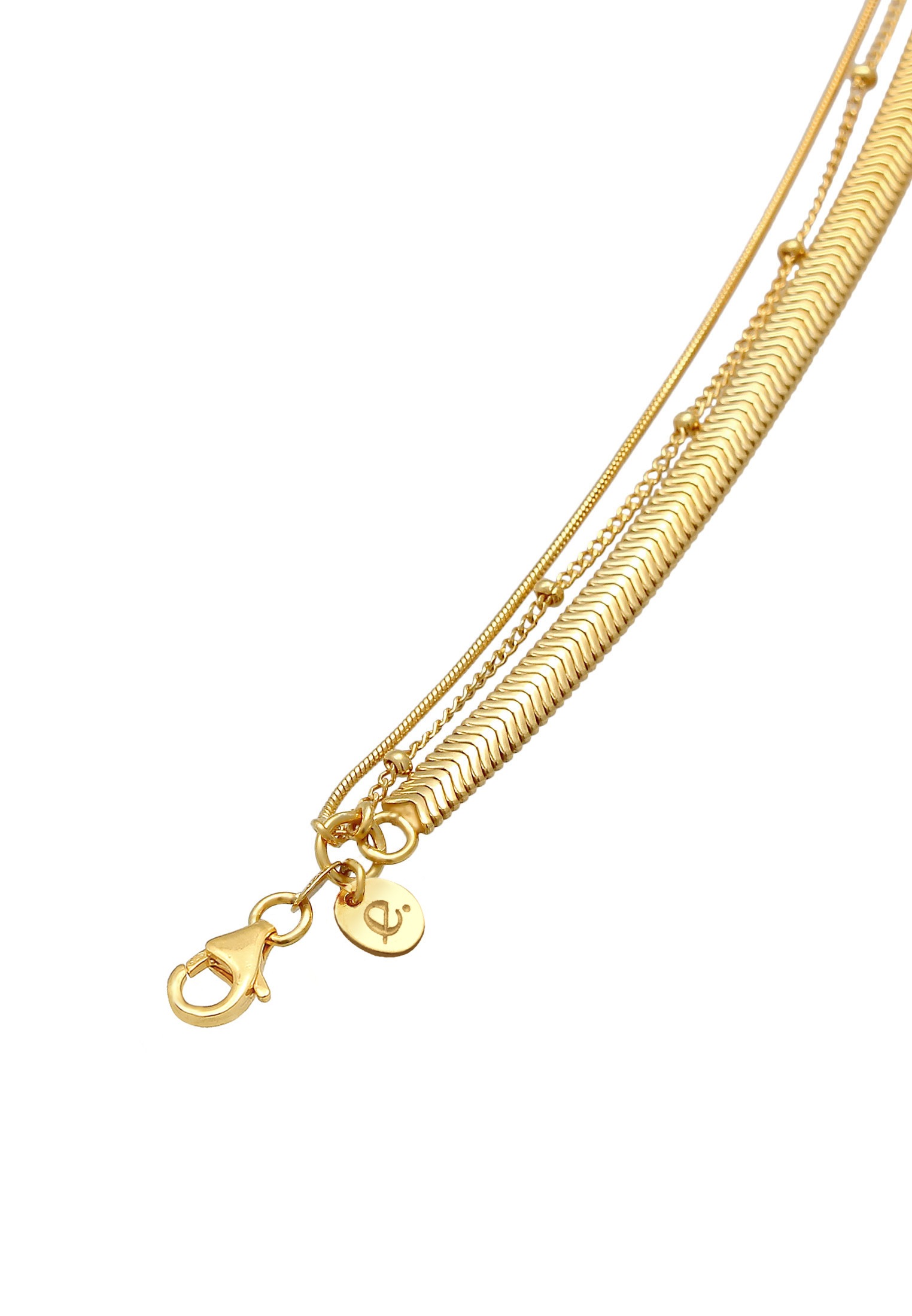 Elli Premium Silberkette »Halskette Halskette Layer 3-reihig Flach Rund Kugelkette 925 Sterling Silber«