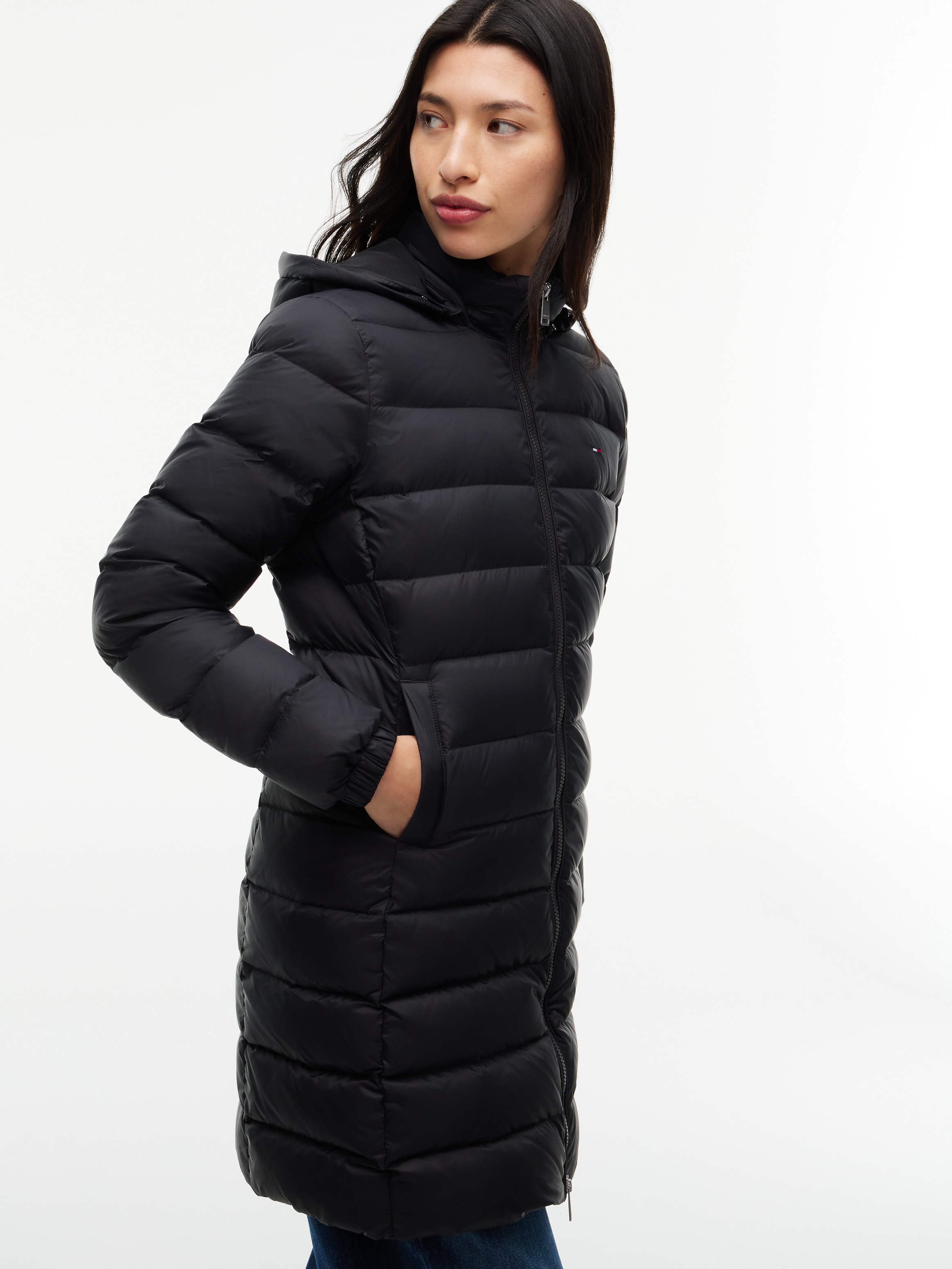 Tommy Jeans Steppmantel »TJW ESSENTIAL HOODED DOWN COAT« Kunstfaser