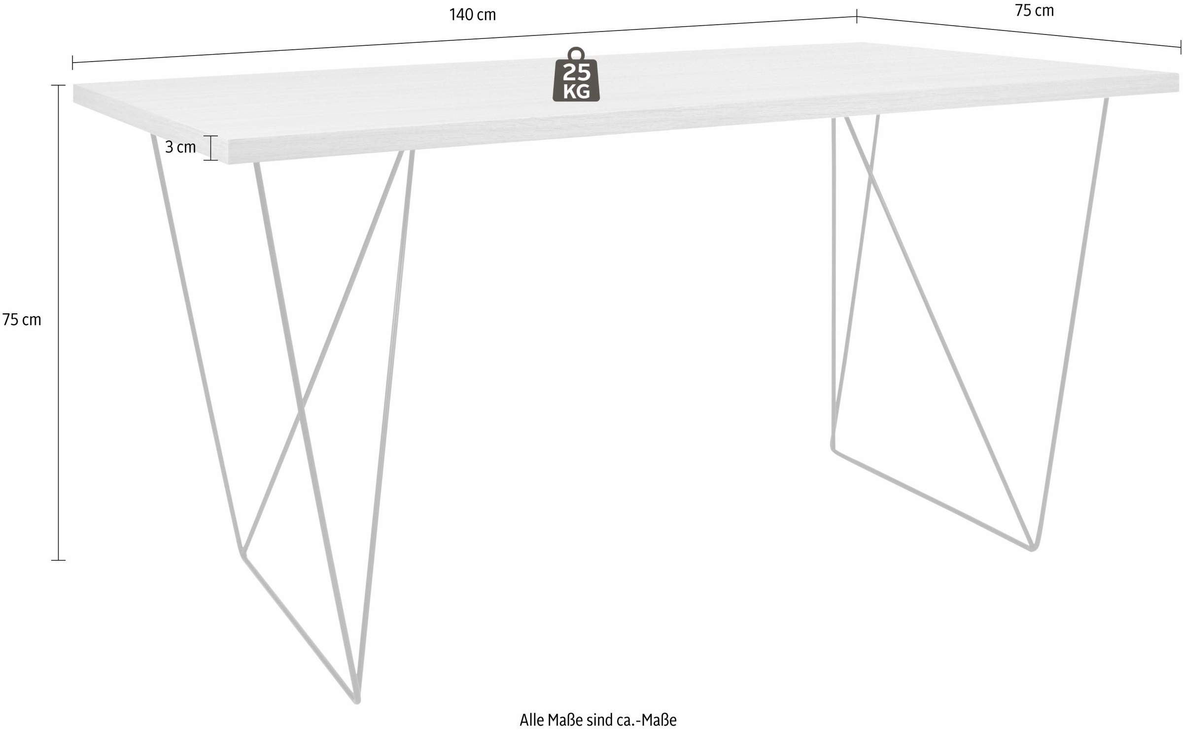 TemaHome Schreibtisch, (B/T/H): 140/75/75 cm