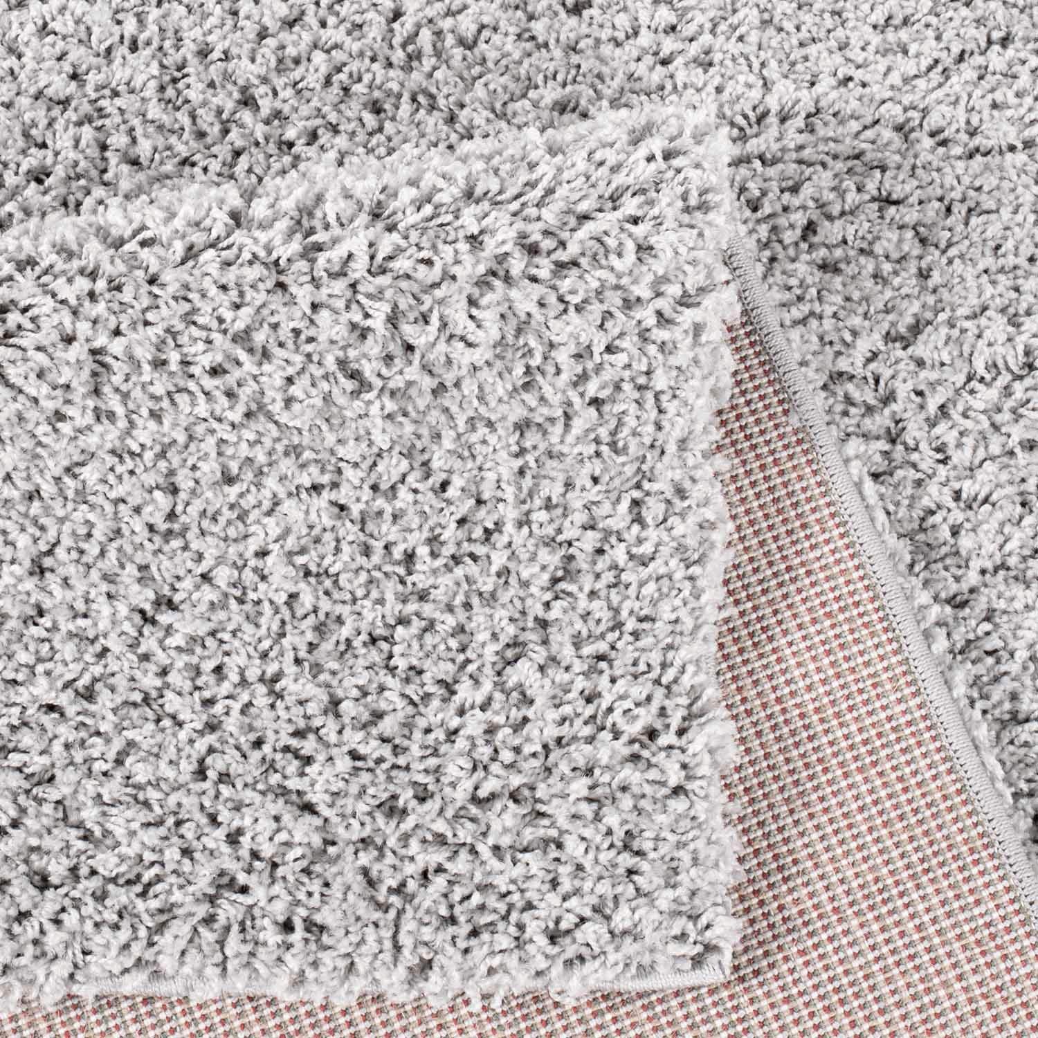 Carpet City Bettumrandung »Shaggi uni 500«, (3 tlg.), Shaggy Bettvorleger, Uni-Farben, Läuferset Langflor, Weich
