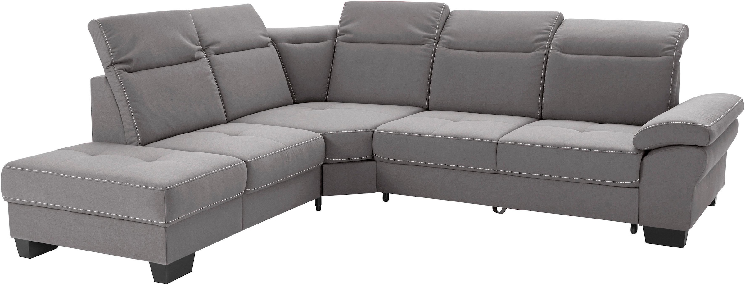 Places of Style Ecksofa »Cornwall L-Form«, incl. Sitztiefenverstellung, mit Bettfunktion und Kopfteilverstellung