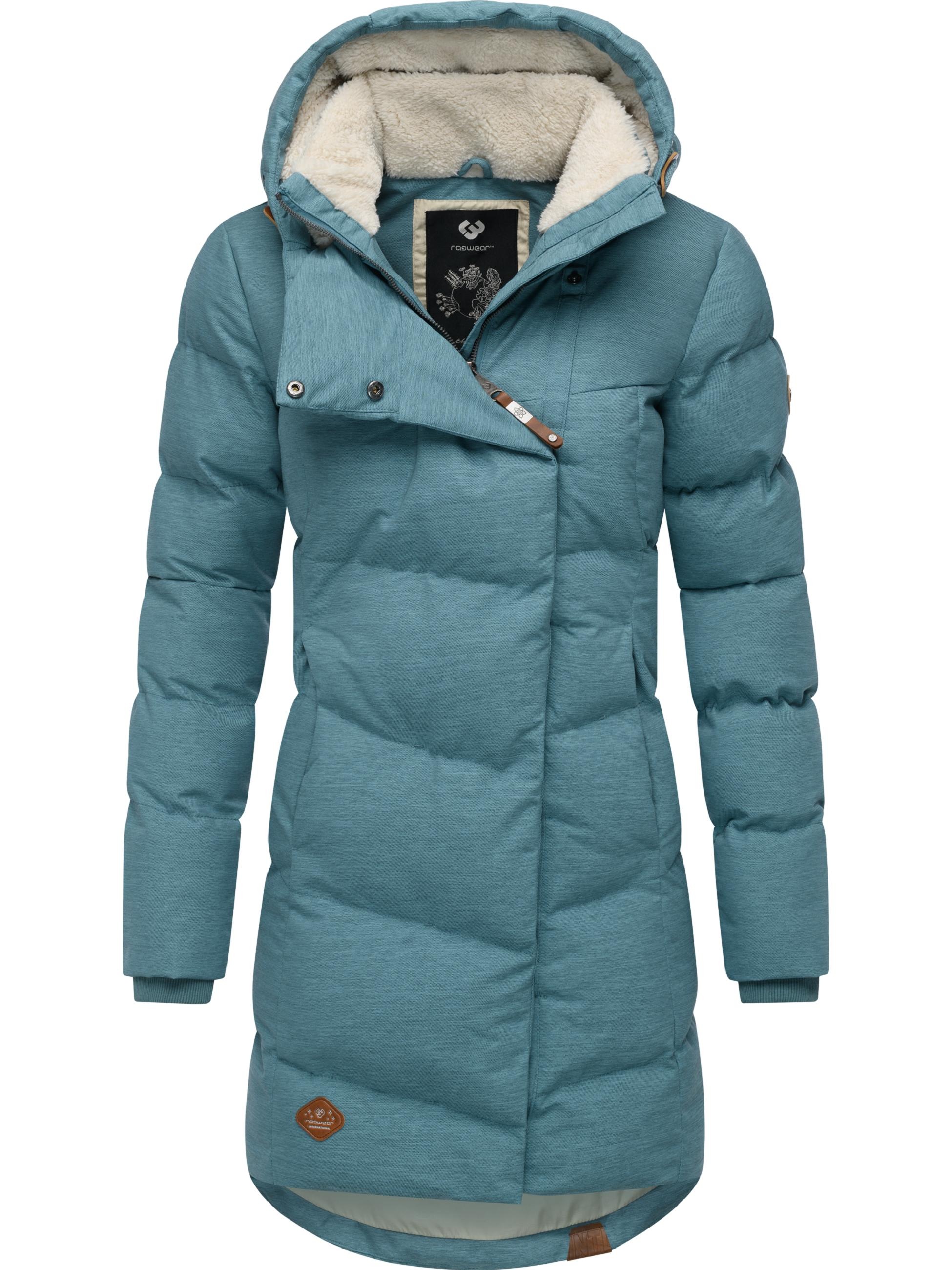 Ragwear, Damen, Wintermantel »Wintermantel Pavla«, Stone Blue25, L, Stone Blue25, Warmer Wintermantel mit Teddyfell und Kapuze von Ragwear