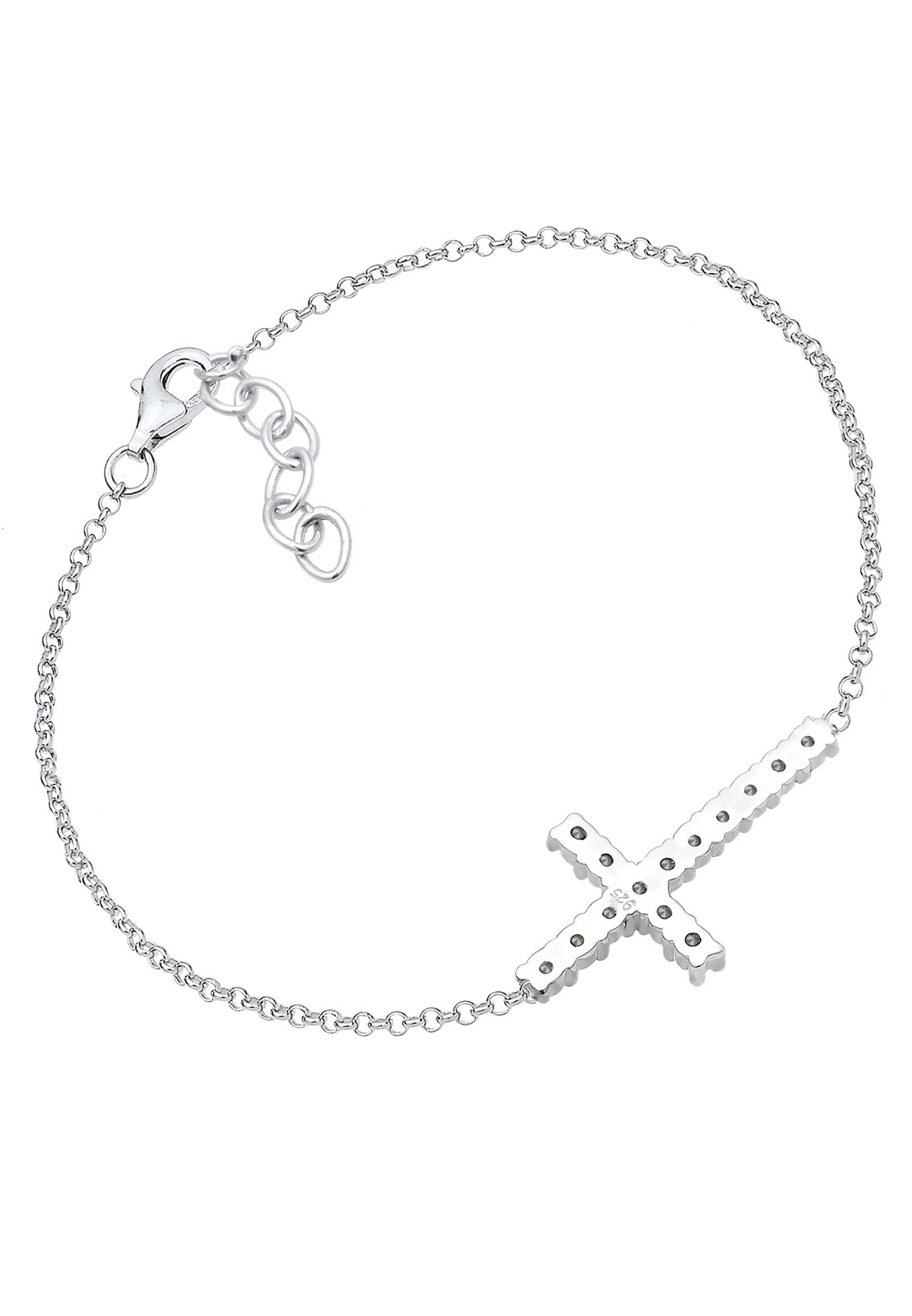 Elli Armkette »Armband Kreuz Glaube Funkelnd Elegant 925 Silber, mit Kristallen von Swarovski®«