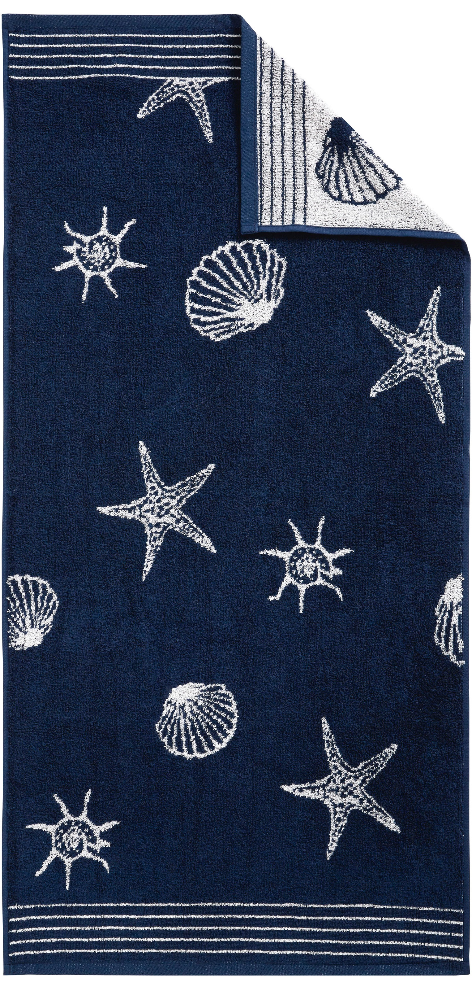 Dyckhoff Handtuch Set »Seashell« Set 3 Stk. Walkfrottee mit Muschelmuster; 2 Handtücher (50x100cm), 1 Duschtuch (70x140cm)