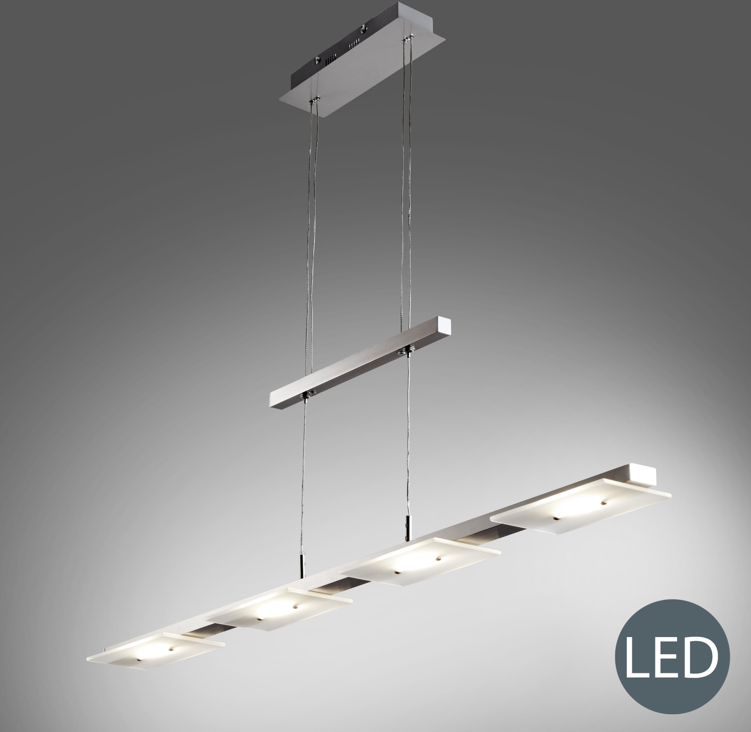 B.K.Licht LED Pendelleuchte »Aries«, 4 flammig-flammig, Deckenleuchte,  Pendelleuchte, inkl. 18W 1600lm, Hänge-Lampe, Esszimmer online kaufen | mit  3 Jahren XXL Garantie | Deckenlampen