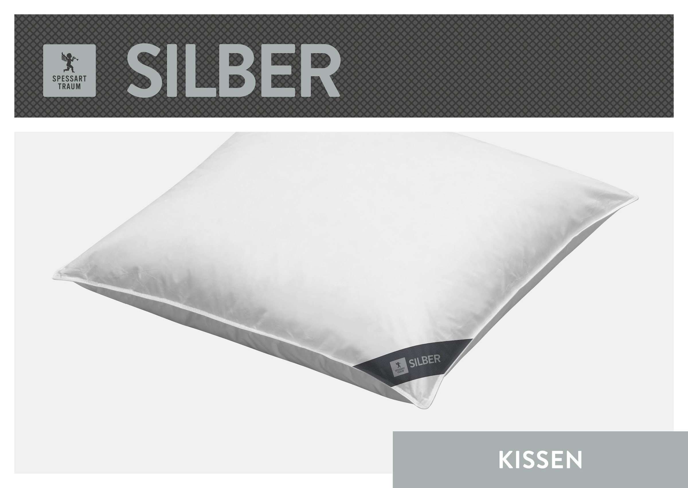 SPESSARTTRAUM Federkissen "Silber" Füllung: 30% Daunen, 70% Federn 1 Stk. tlg. hergestellt in Deutschland, allergikerfreundlich