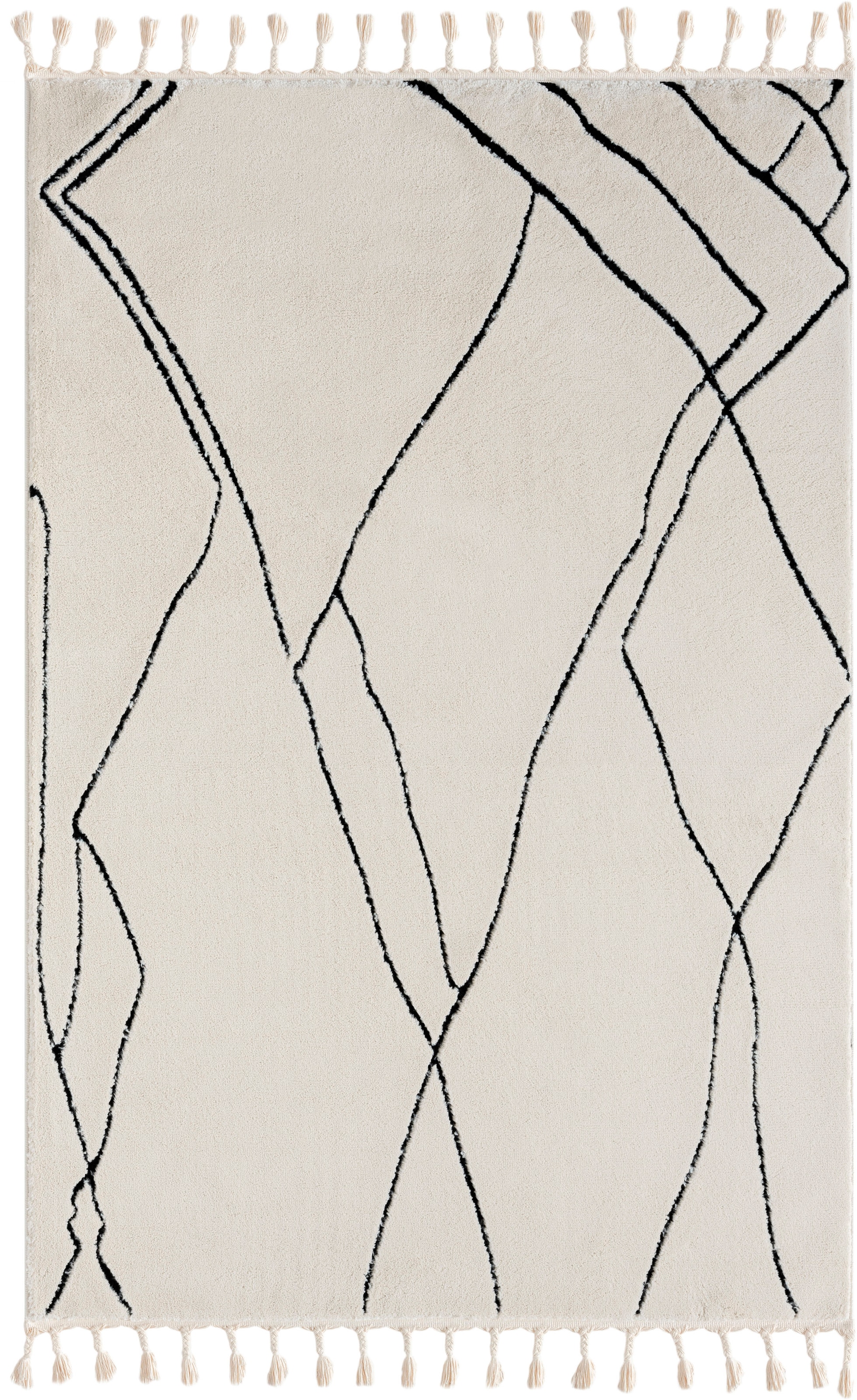 Myflair Möbel & Accessoires Hochflor-Teppich »Moroccan Drawline Lagerräumung«, rechteckig, 24 mm Höhe, modern, marokkanisches Design, flauschig weich durch Hochflor