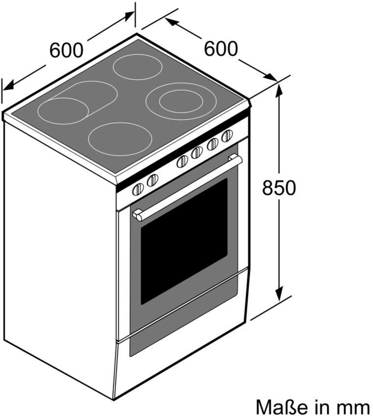 BOSCH Elektro-Standherd »HKR39C220«, 4, HKR39C220, mit 2-fach-Teleskopauszug, ecoClean Direct