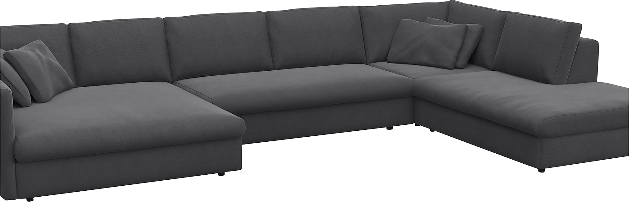 FLEXLUX Wohnlandschaft »Lovane, U-Form, bequem und komfortabel« Weich & anschmiegsam, große Sitztiefe auf Kaltschaum, Dekokissen inkl.