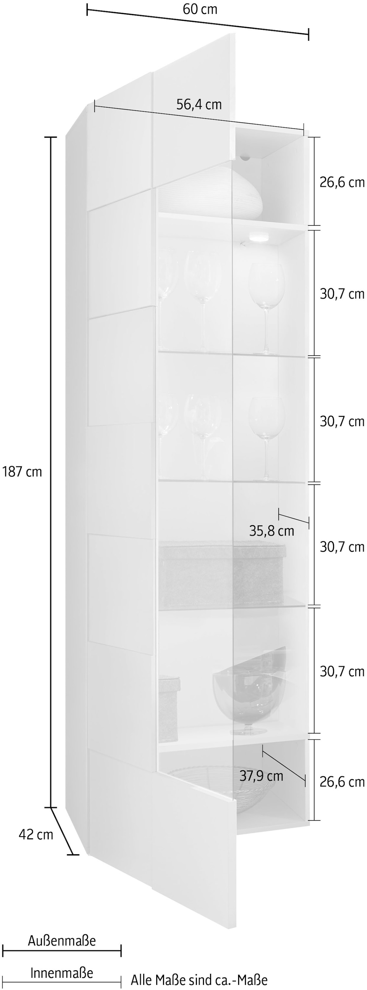 INOSIGN Vitrine »Dama Vitrine«, grifflos