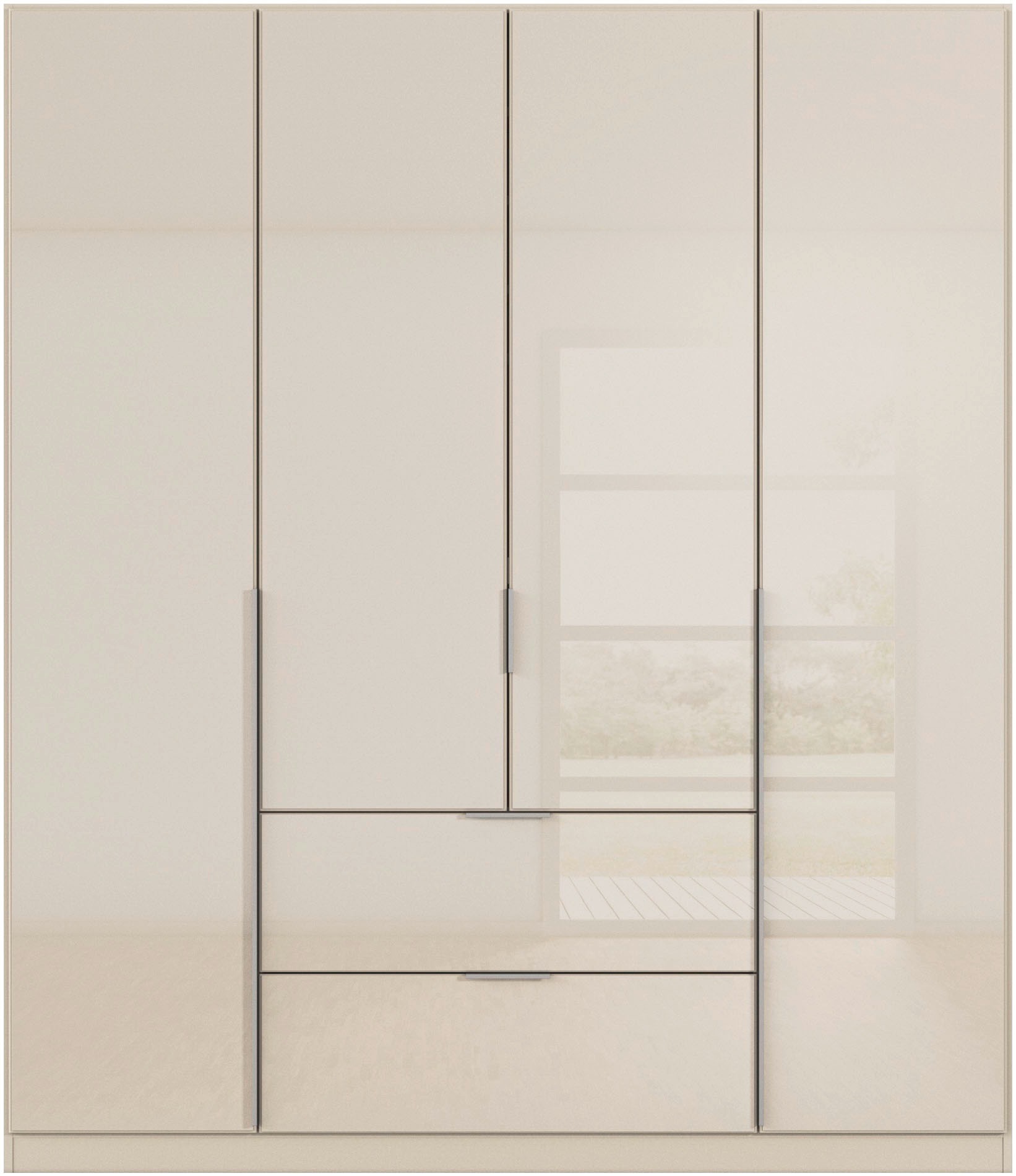 rauch Drehtürenschrank »Kleiderschrank Kleiderschränke Schrank Garderobe AGORDO mit Glasfront«, mit Außenschubkästen, in 6 Breiten und 2 Höhen MADE IN GERMANY