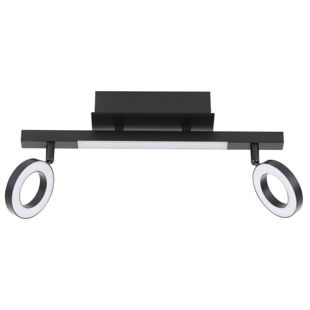 EGLO Deckenspot »CARDILLIO 2 Deckenlampe, schwarz, 2 flammig, schwenkbare Lampenköpfe«, Leuchtmittel LED-Modul | LED fest integriert, Spot, warmweißes Licht, Wohnzimmer, Esszimmer, Küche, Flur, 38,5x8,5cm