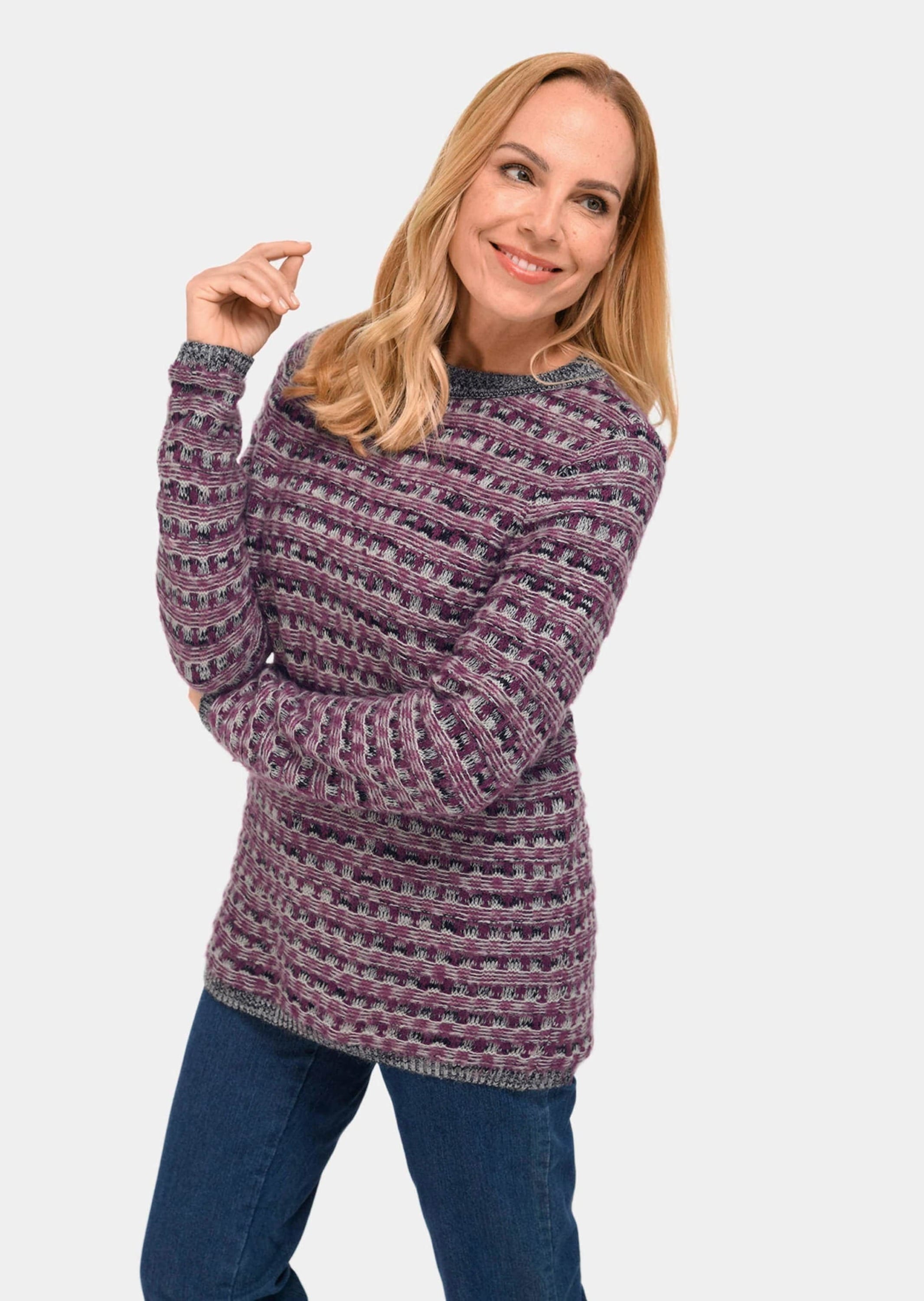 GOLDNER Longpullover »Pullover Trageangenehmer Pullover in Strukturmix«