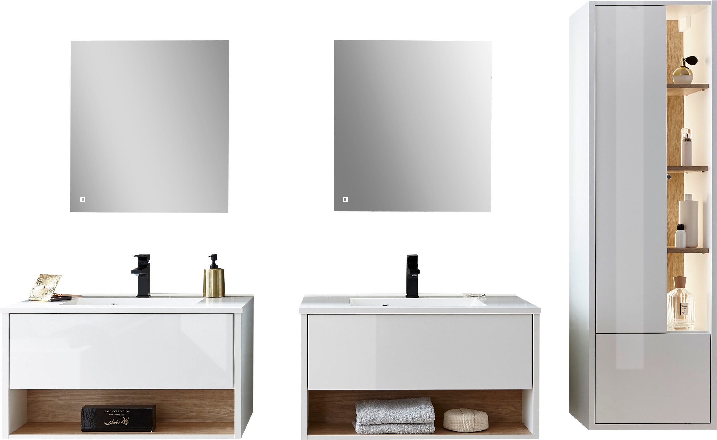 Home affaire Badmöbel-Set »Studio Line, Bad im modernen Design, 5-teiliges Badezimmer« 5 Stk. tlg.