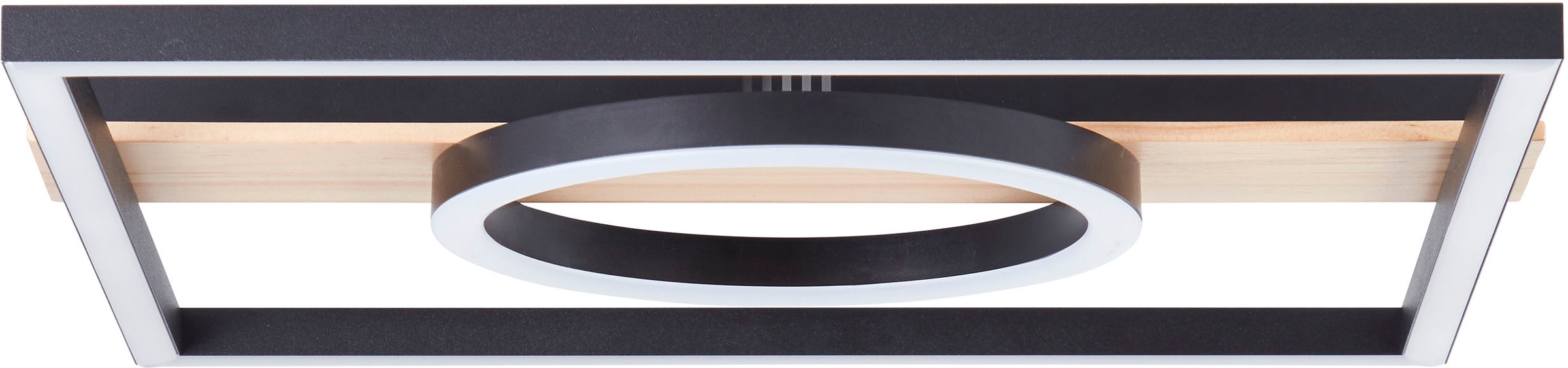 my home LED Deckenleuchte »Lysann Deckenlampe«, Leuchtmittel LED-Board | LED fest integriert, 42 x 40 cm, 24 W, 2700 lm, 3000 K, Holz/Metall, braun/schwarz