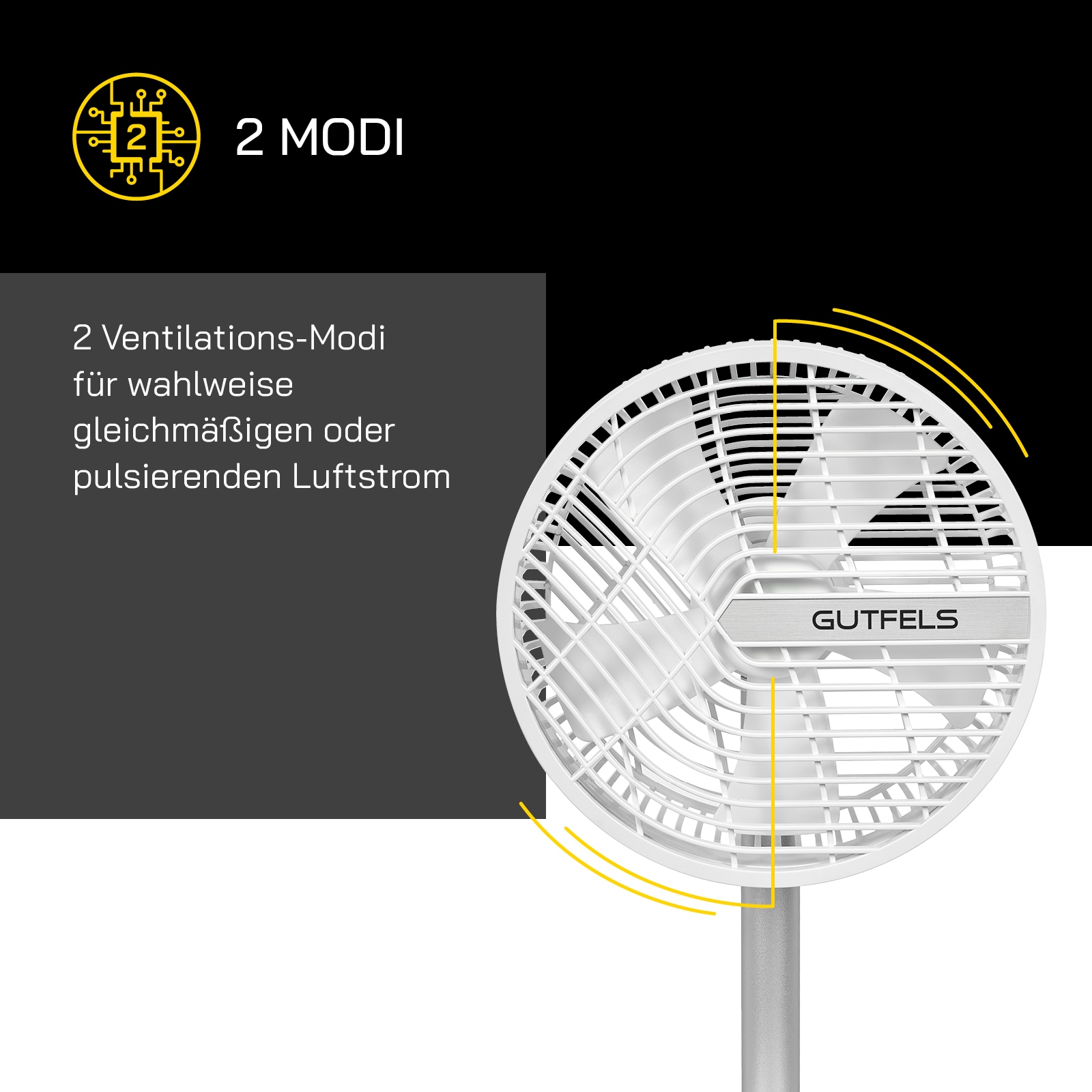 Gutfels Tischventilator »»VENTI 3020 R««, 20 cm Durchmesser, bis zu 10 h Akkulaufzeit, Ø 20 cm, 4 Stufen, leise, modernes Design