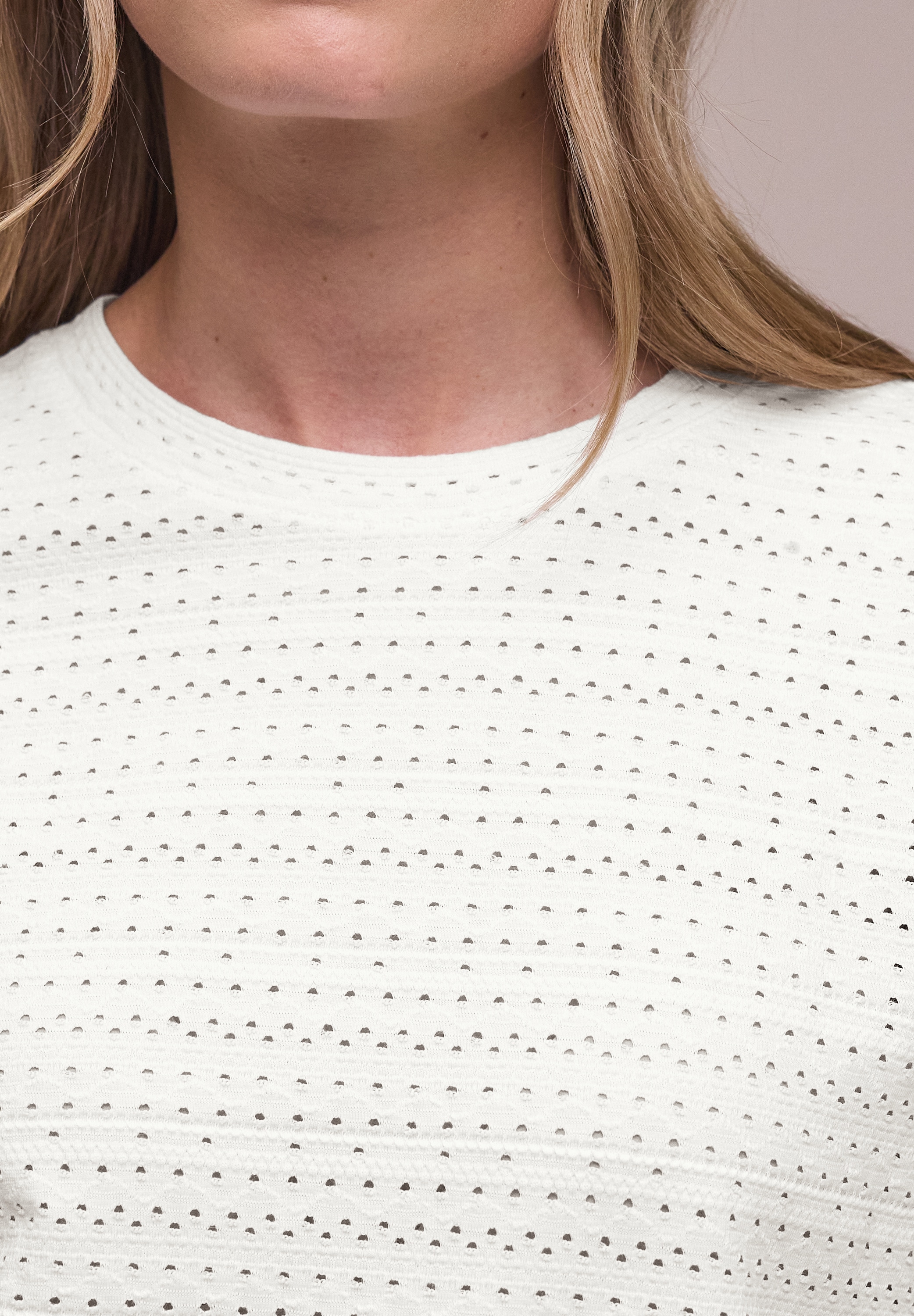 STREET ONE Kurzarmshirt mit Rundhals aus Spitze