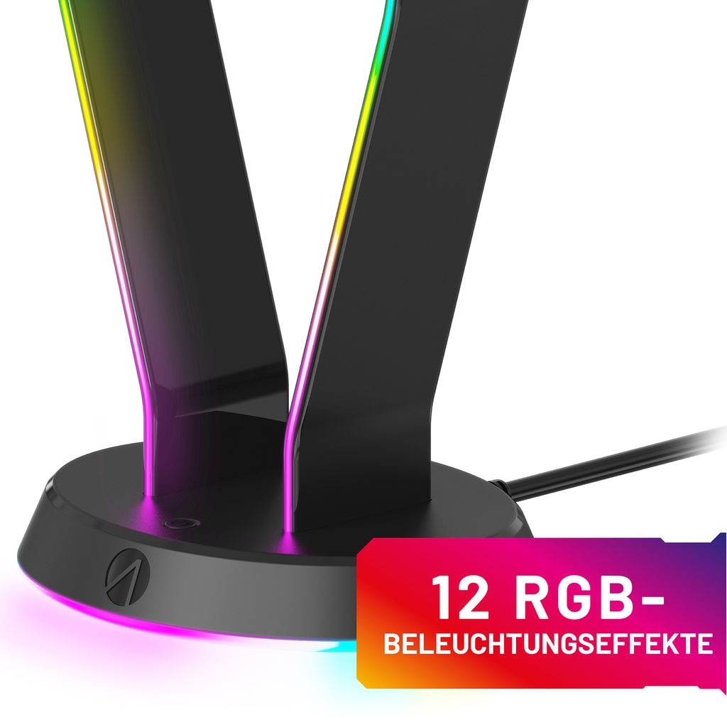 Stealth Gaming-Headset Zubehör »LED Headset Ständer mit USB Ports«, 12 RGB Beleuchtungseffekte