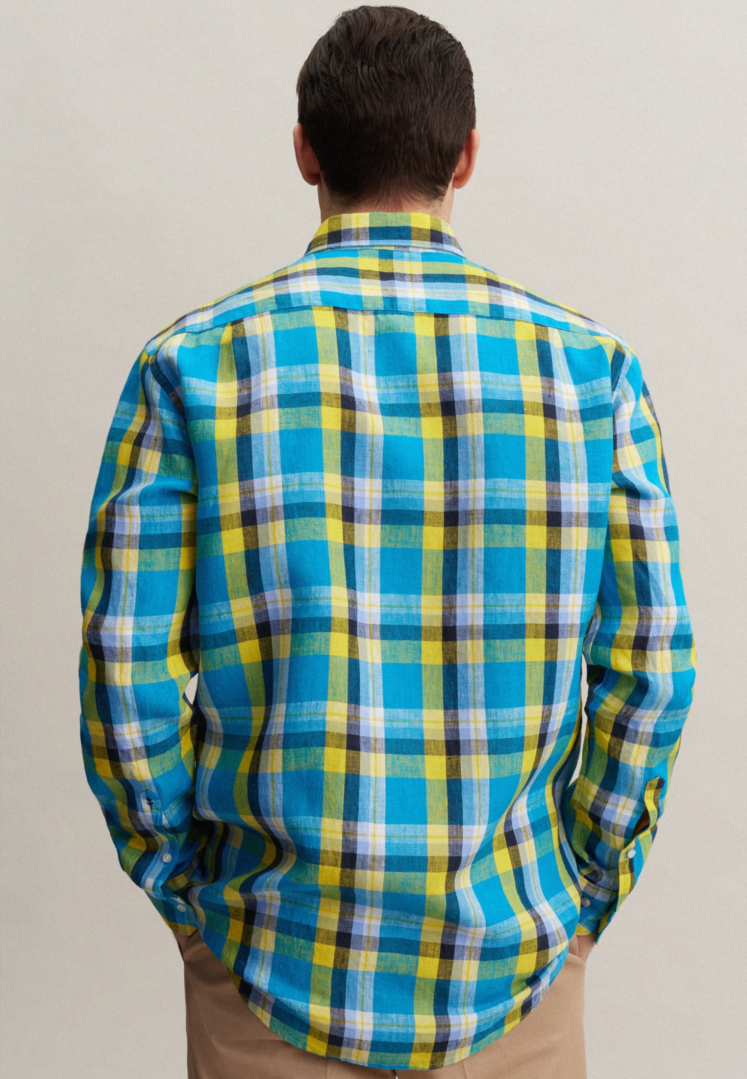 seidensticker Businesshemd »Regular«, Regular Langarm Button-Down-Kragen Karo