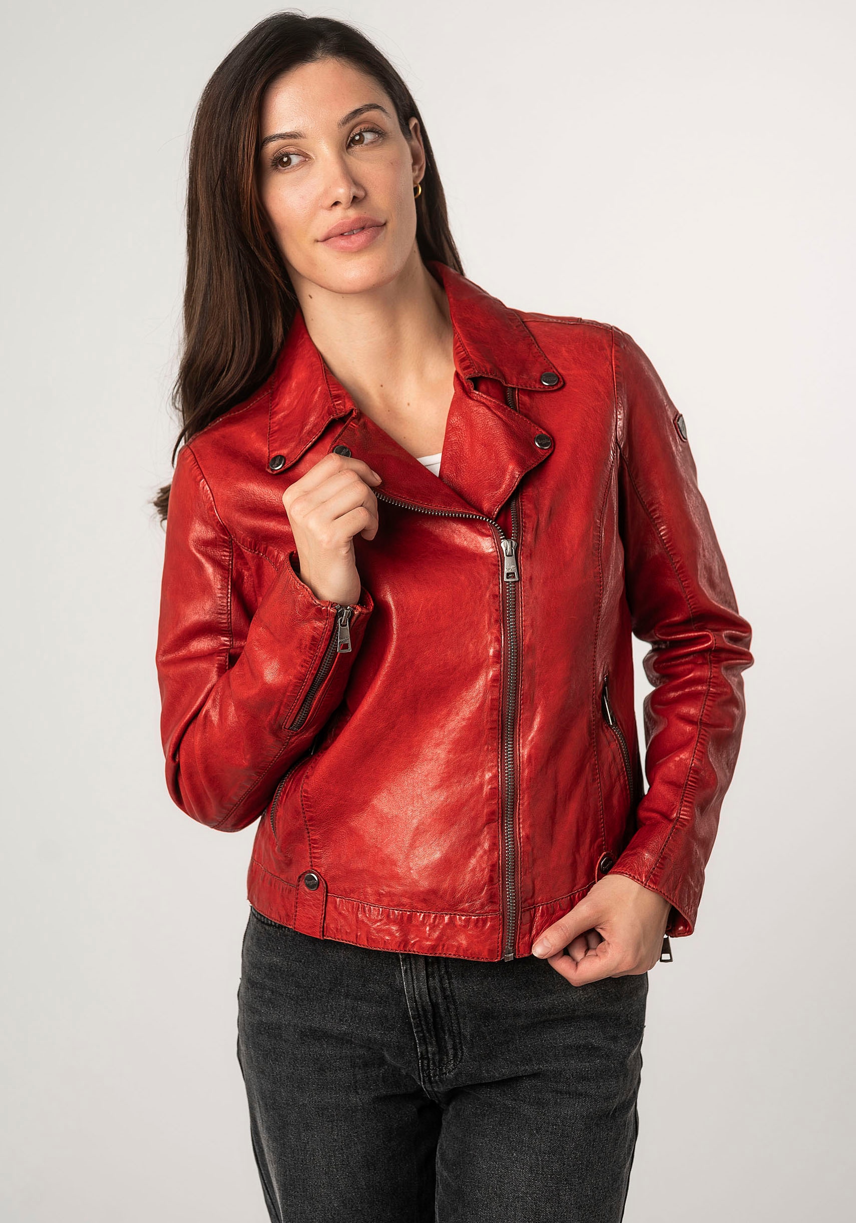 Mauritius Lederjacke »MWFayola«, mit Umlegekragen