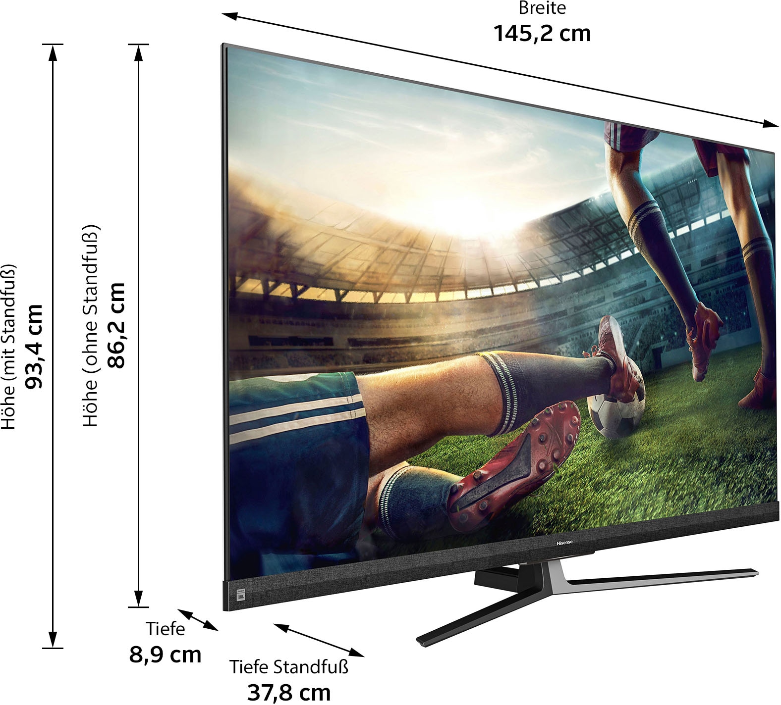 Hisense LED-Fernseher »65U8QF«, 164 cm/65 Zoll, 4K Ultra HD, Smart-TV,  Quantum Dot Technologie, 120Hz Panel, JBL sound, Alexa Built-in ➥ 3 Jahre  XXL Garantie | UNIVERSAL