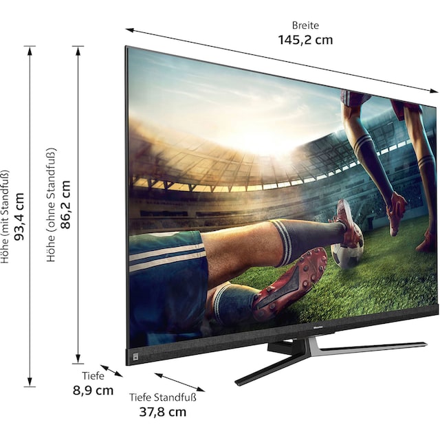Hisense LED-Fernseher »65U8QF«, 164 cm/65 Zoll, 4K Ultra HD, Smart-TV,  Quantum Dot Technologie, 120Hz Panel, JBL sound, Alexa Built-in ➥ 3 Jahre  XXL Garantie | UNIVERSAL