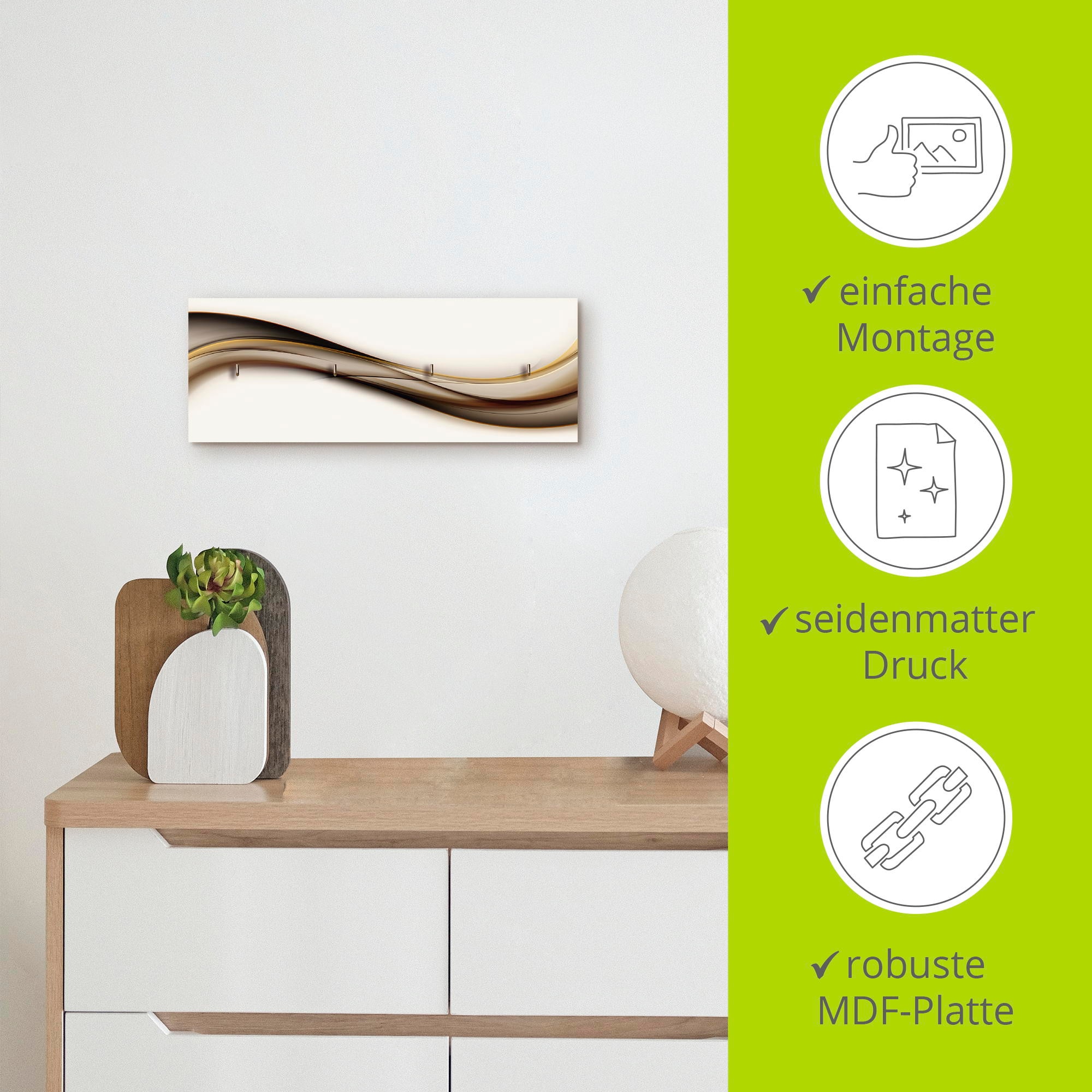 Artland Hakenleiste »Welle«, MDF