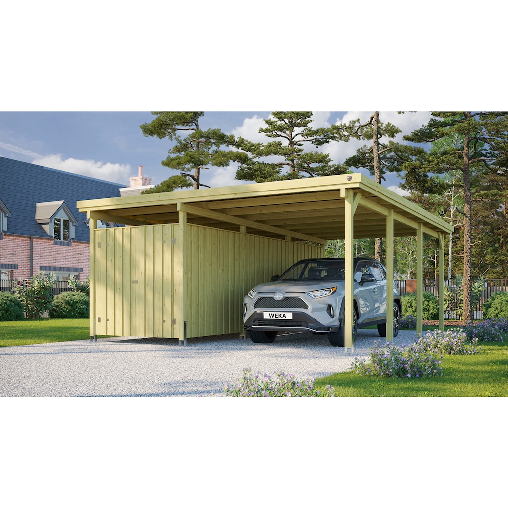 weka Einzelcarport »607 Gr.3«, Holz, 270 cm, braun, inkl. XXL Geräteraum