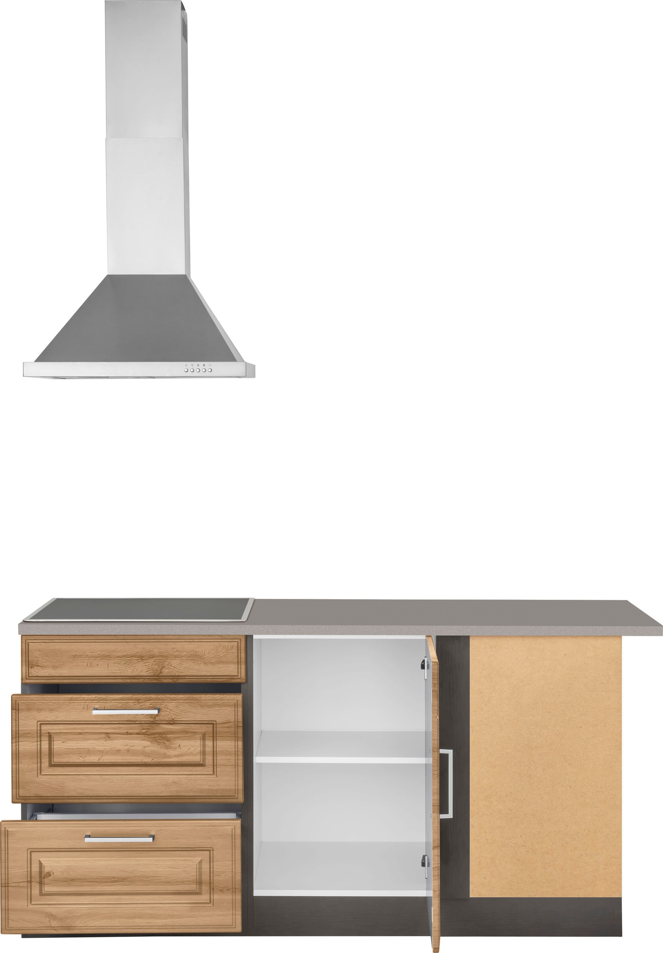 HELD MÖBEL Winkelküche »Stockholm«, mit E-Geräten,260 x 170 cm, mit hochwertigen MDF Fronten