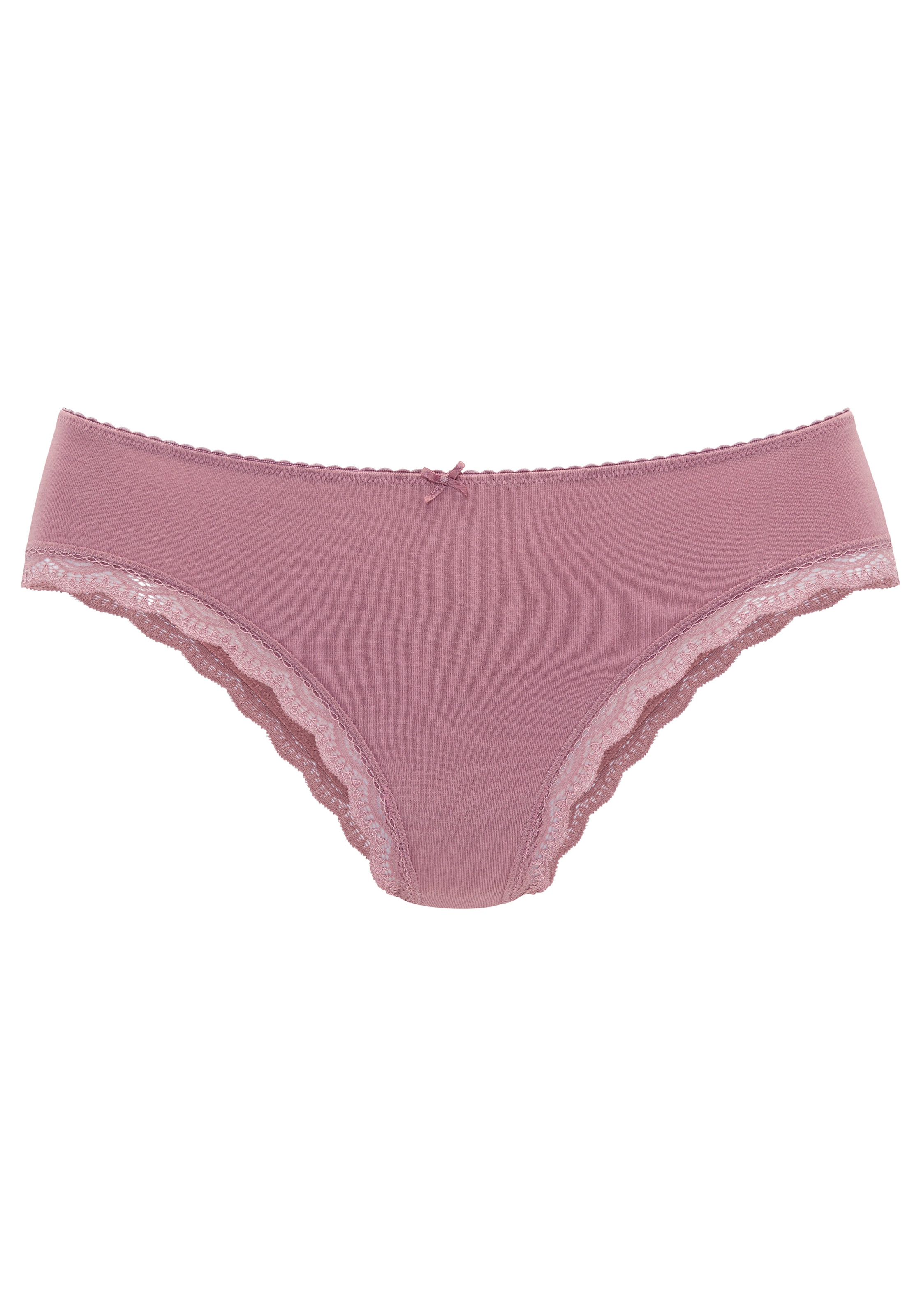 LASCANA Jazz-Pants Slips 5er-Pack,  aus elastischer Baumwolle mit zarter Spitze, mit Aufbewahrungsbox