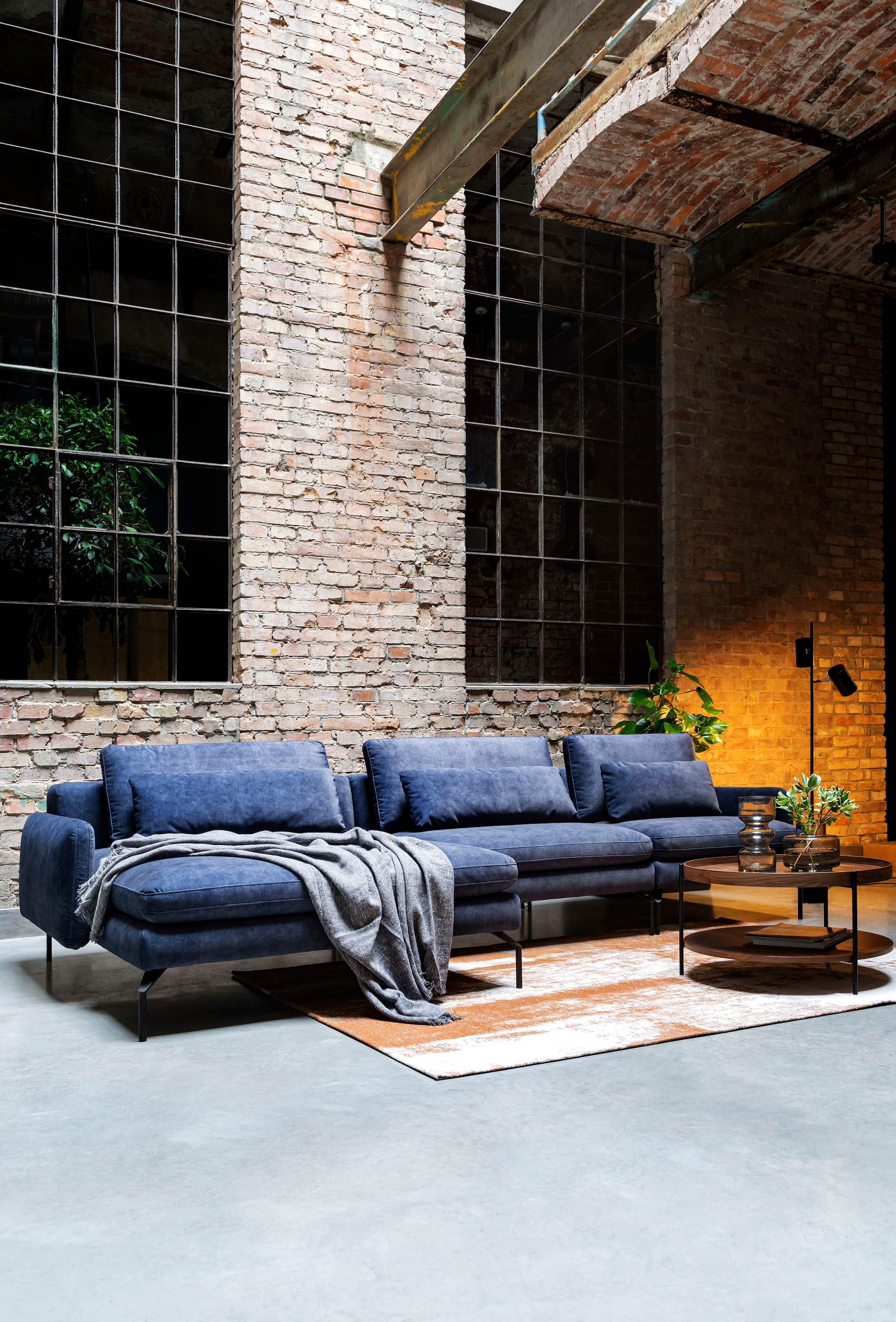 exxpo - sofa fashion Ecksofa »Komfortsofa Look, moderner Webvelours Bezug, extrabreite Sitzflächen« komfortabler Sitz, L-Form, Breite 329cm, hoher Designfuß, OTTOs Choice