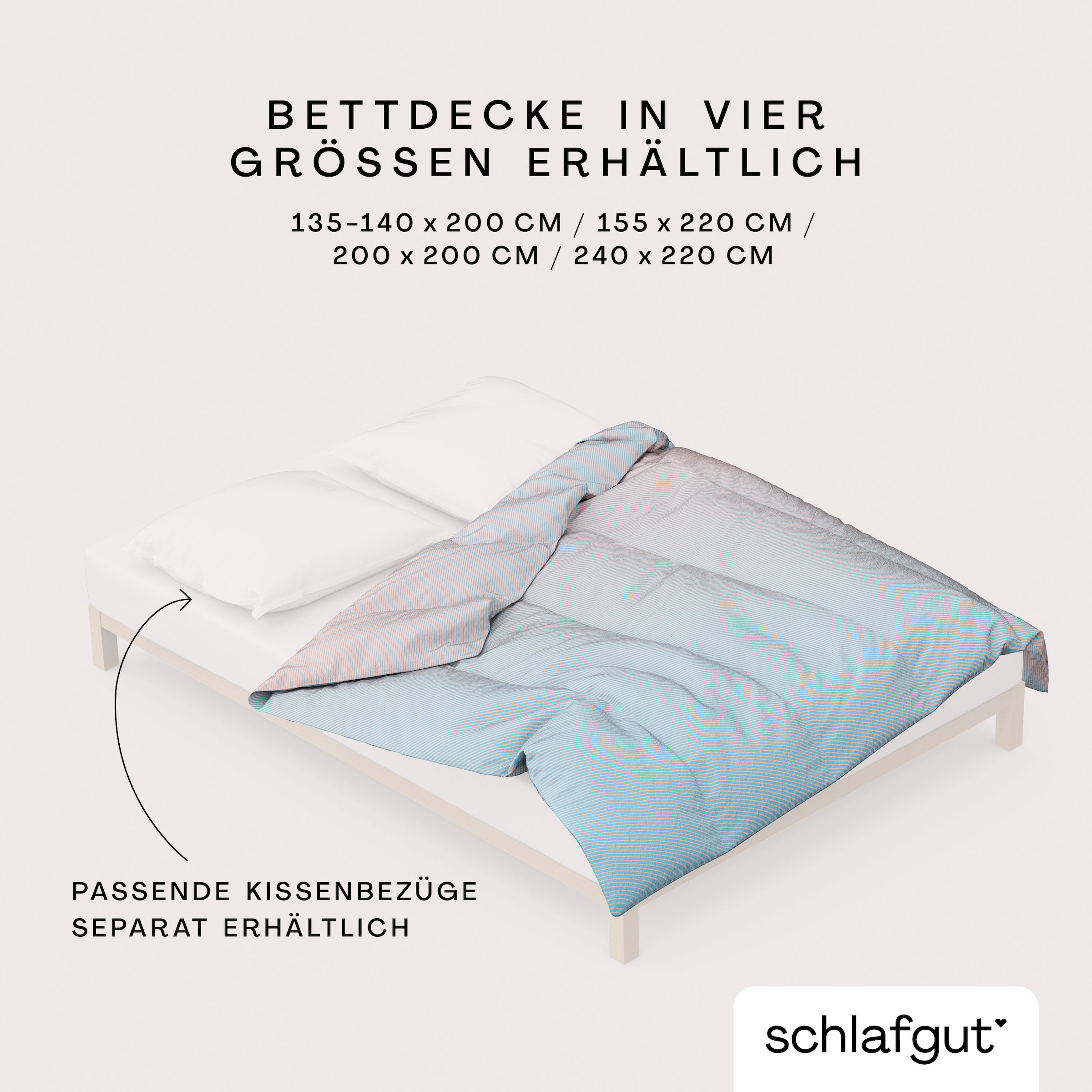 Schlafgut Bettbezug »Woven Satin Fade mit feinen Streifen« mit Farbverlauf, Mix & Match: passender Kissenbezug erhältlich