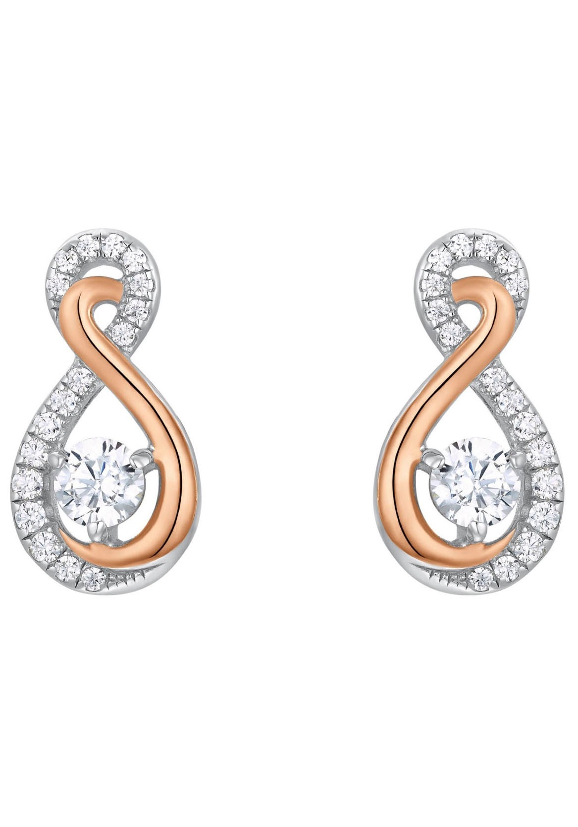 Amor Paar Ohrstecker »Infinity« mit Zirkonia (synth.)