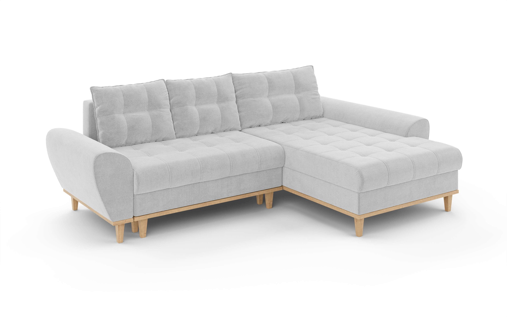 Home affaire Ecksofa »Ahrdorf mit Bettfunktion und Bettkasten, Maße: B/H/T 268/86/175 cm«, L-Form mit 3 Rückenkissen und moderne gerundete Armlehnen
