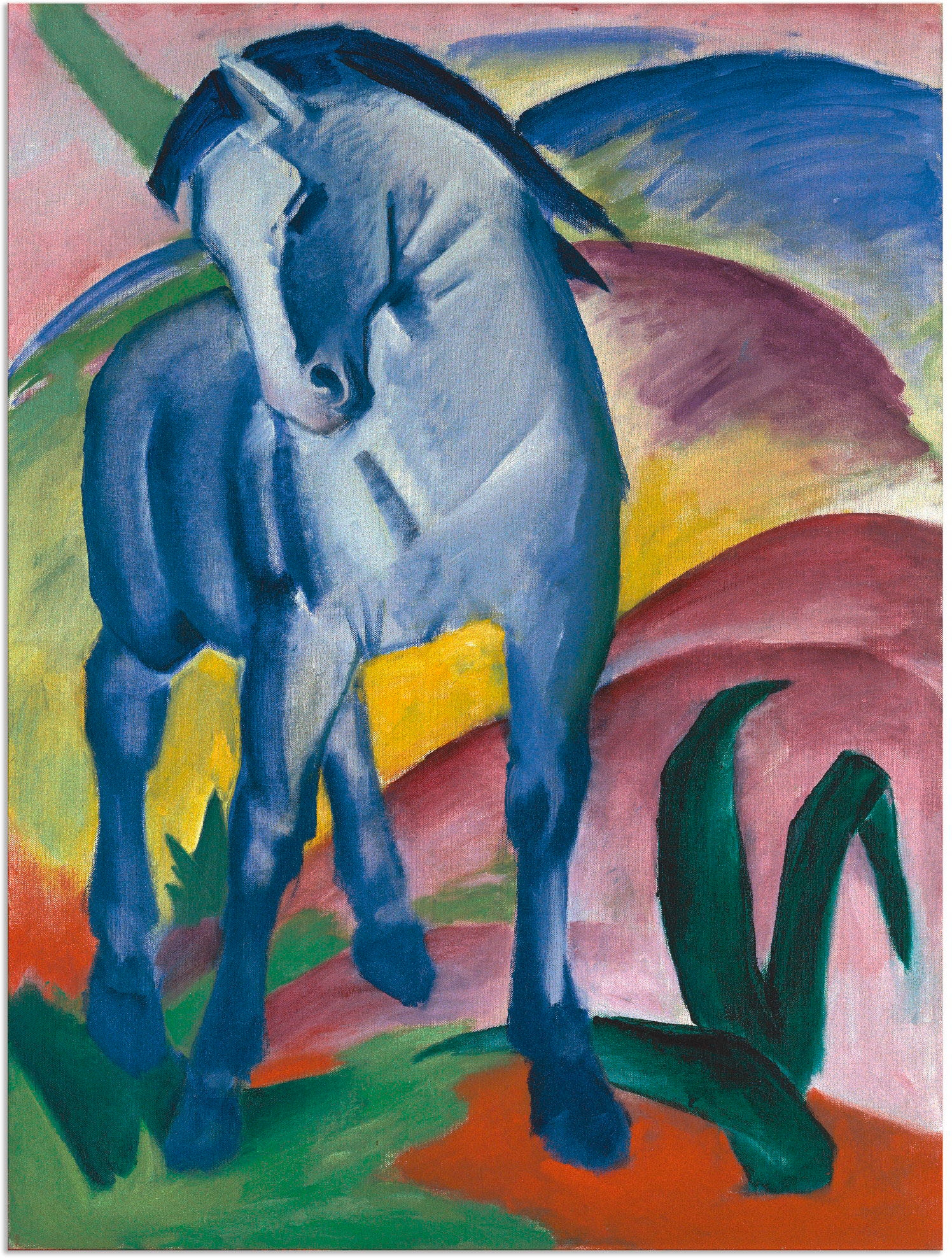 Artland Wandbild »Blaues Pferd I. 1911.«, Haustiere, (1 St.), in vielen Größen & Produktarten - Alubild / Outdoorbild für den Außenbereich, Leinwandbild, Poster, Wandaufkleber / Wandtattoo auch für Badezimmer geeignet