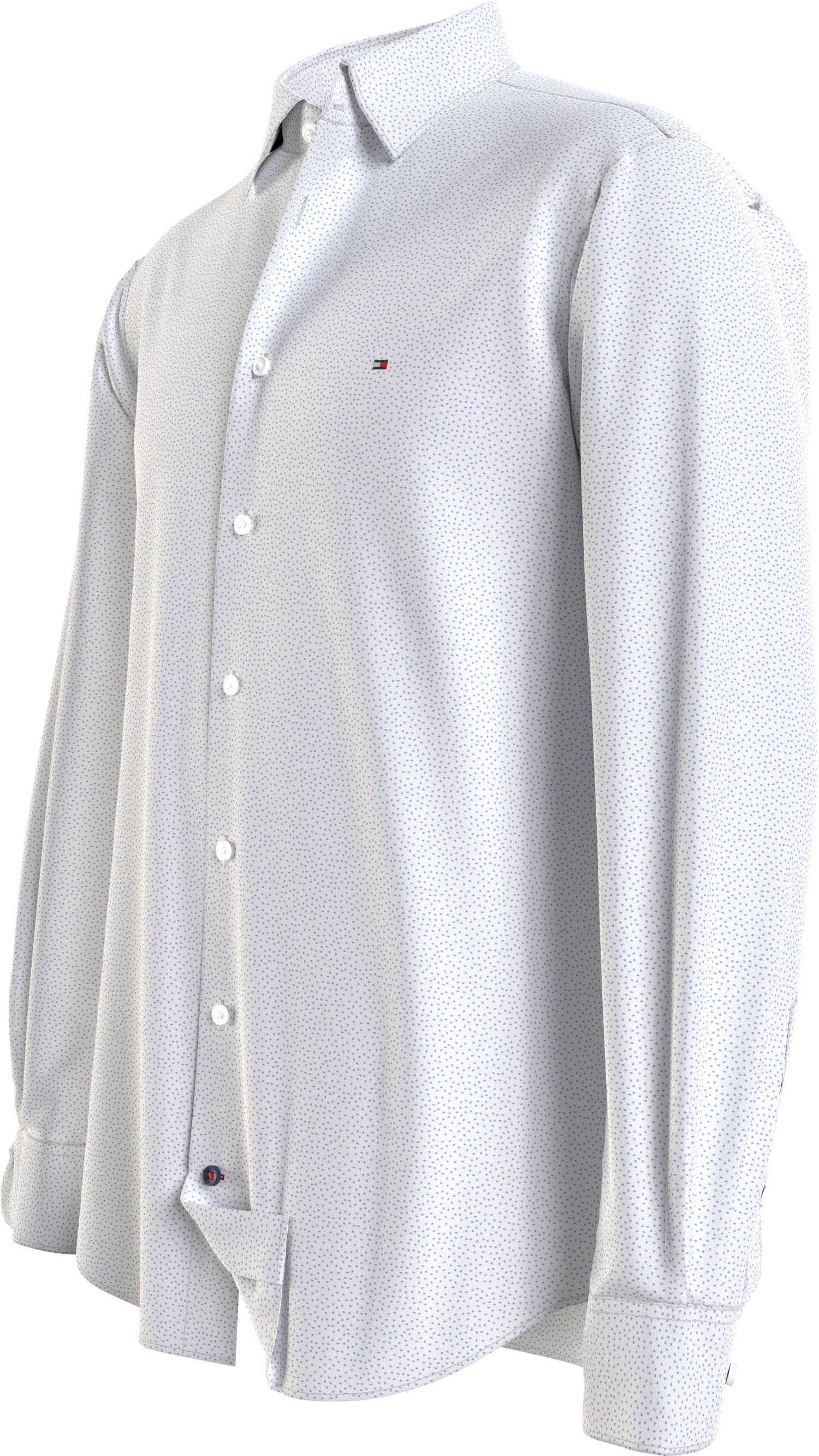 Tommy Hilfiger Langarmhemd »CL W-TILE PRINT RF SHIRT«, mit dezenter Labelflag auf der Brust